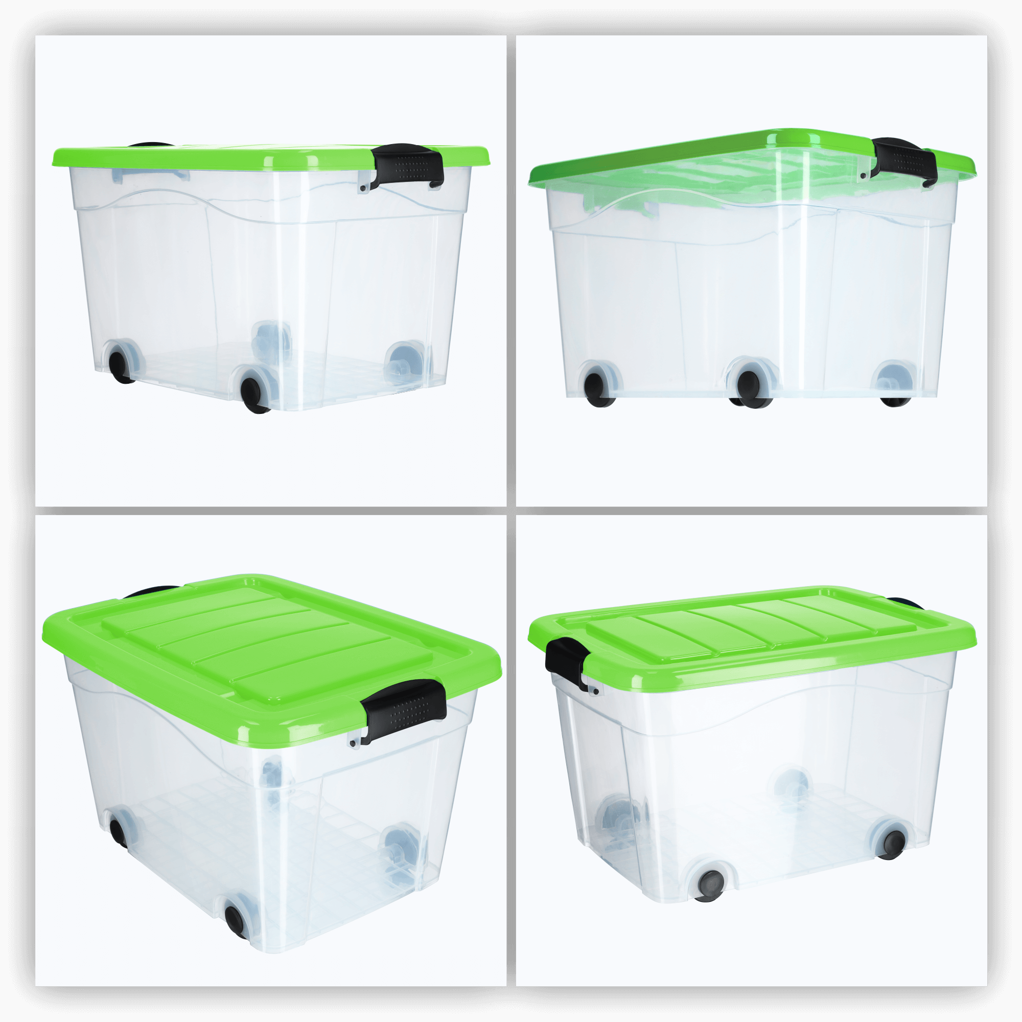 Plastikowy pojemnik na kółkach Vado 40L, zielony