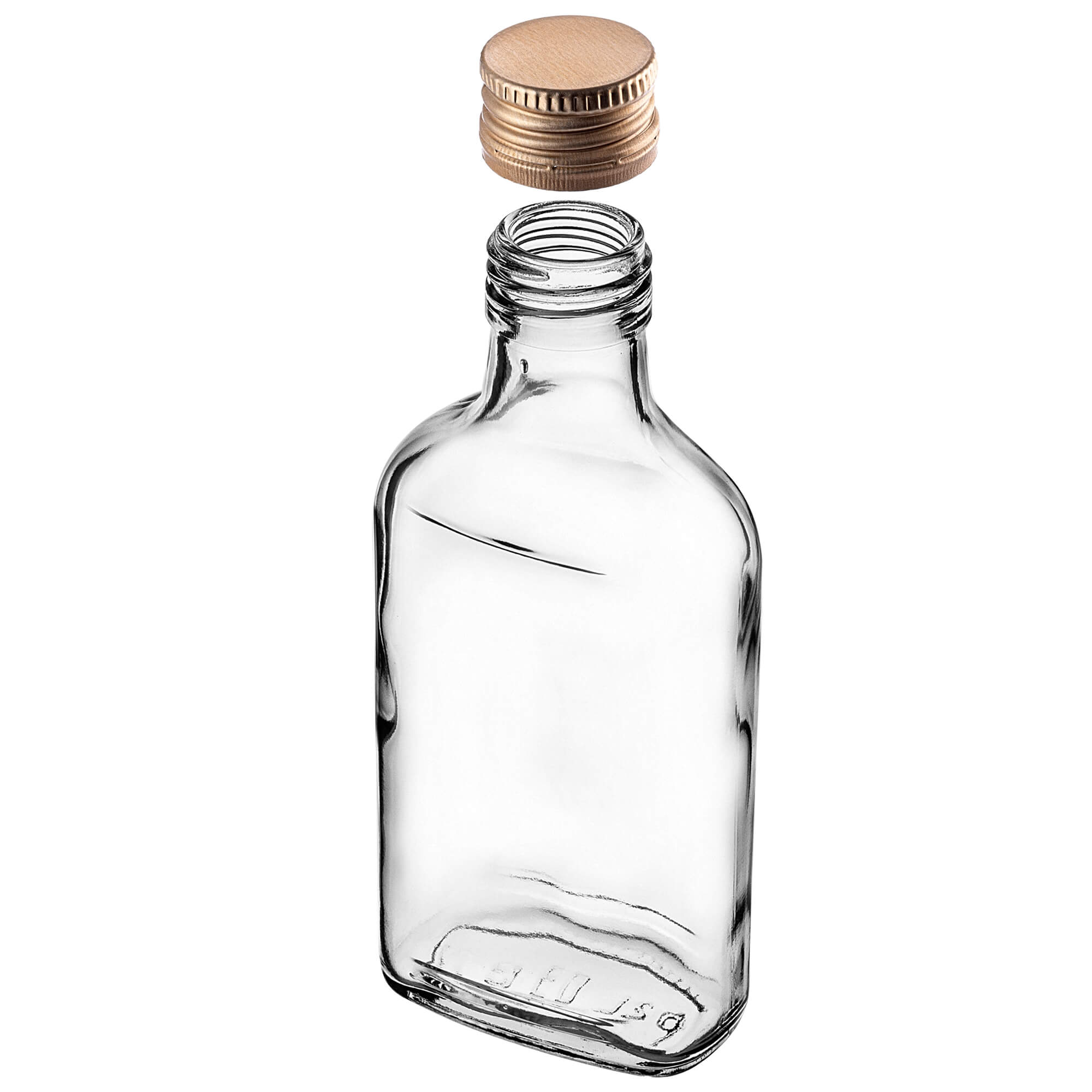 Butelka piersiówka Viane 200ml ze złotą zakrętką 1 szt.