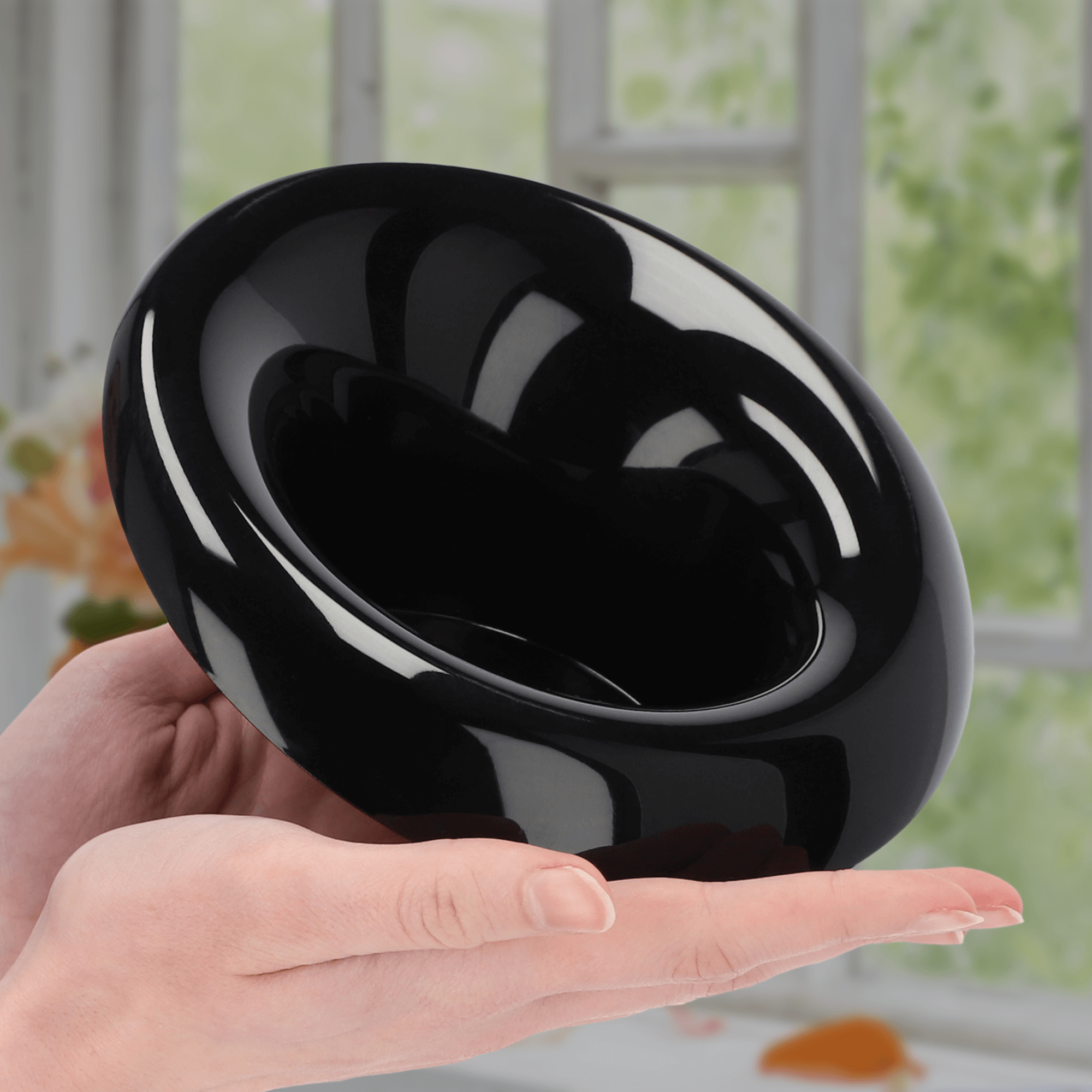 Ikebana na kwiaty okrągła 8 x 17 cm, czarna