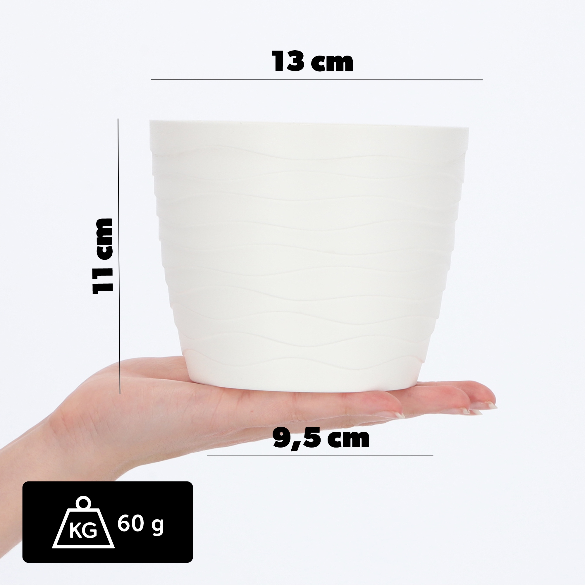 Doniczka okrągła Ufra 13 cm, biała