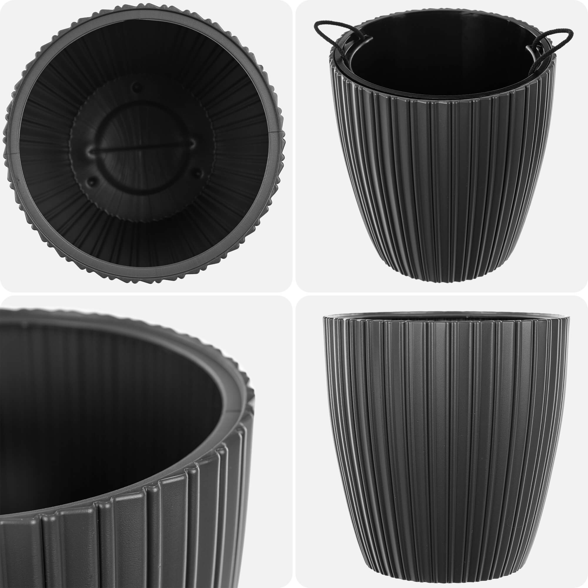Doniczka Lunet antracyt 25 cm