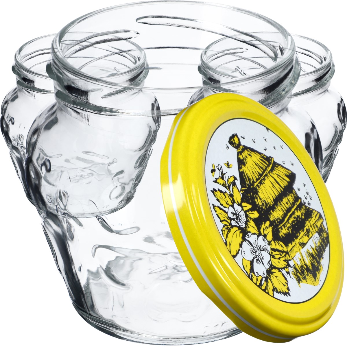 Słoiki Kemi 200ml 20szt fi 66 mm + wieczka "Pszczoły"