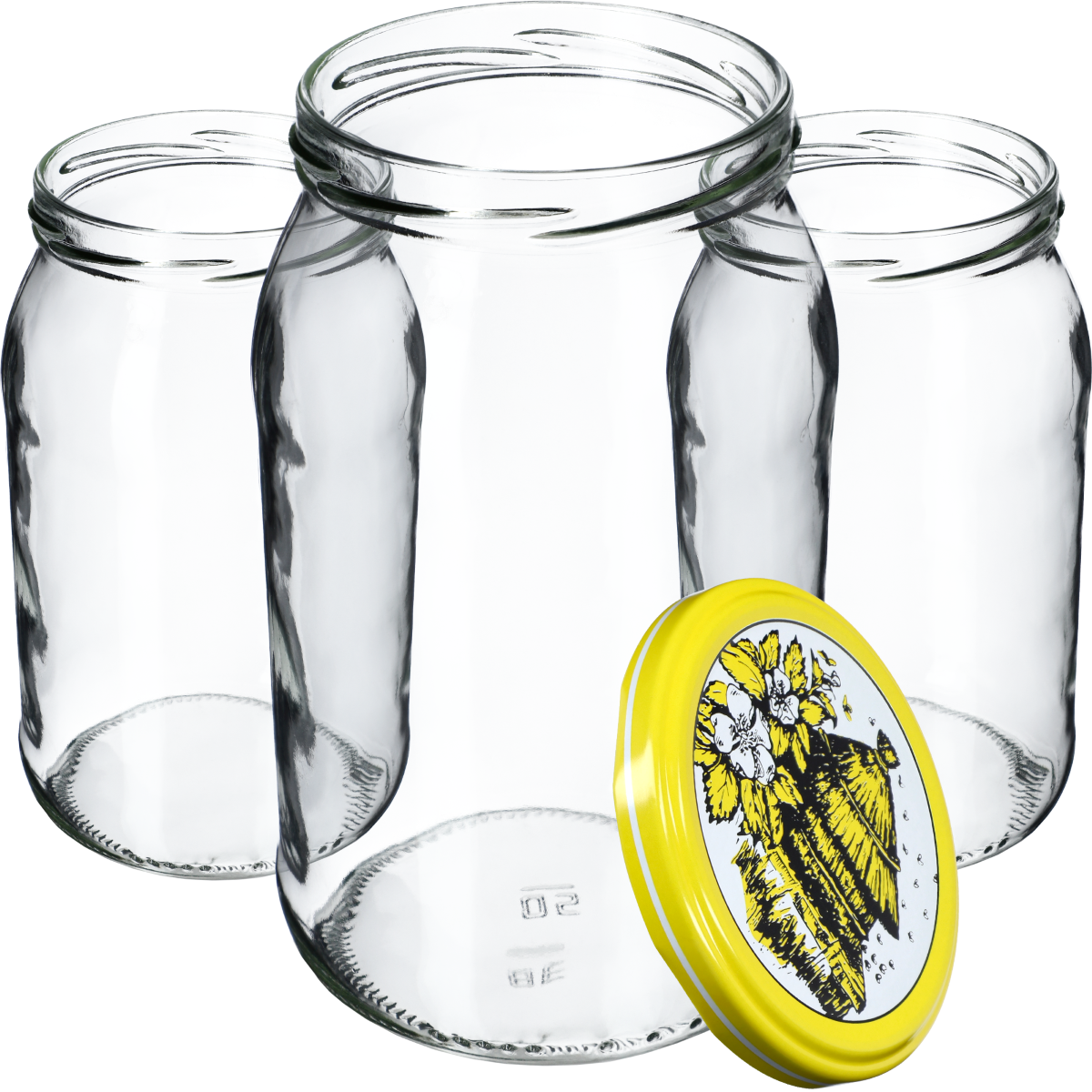 Słoiki na przetwory Simo 900ml 8szt fi 82 mm + wieczka "Pszczoły"