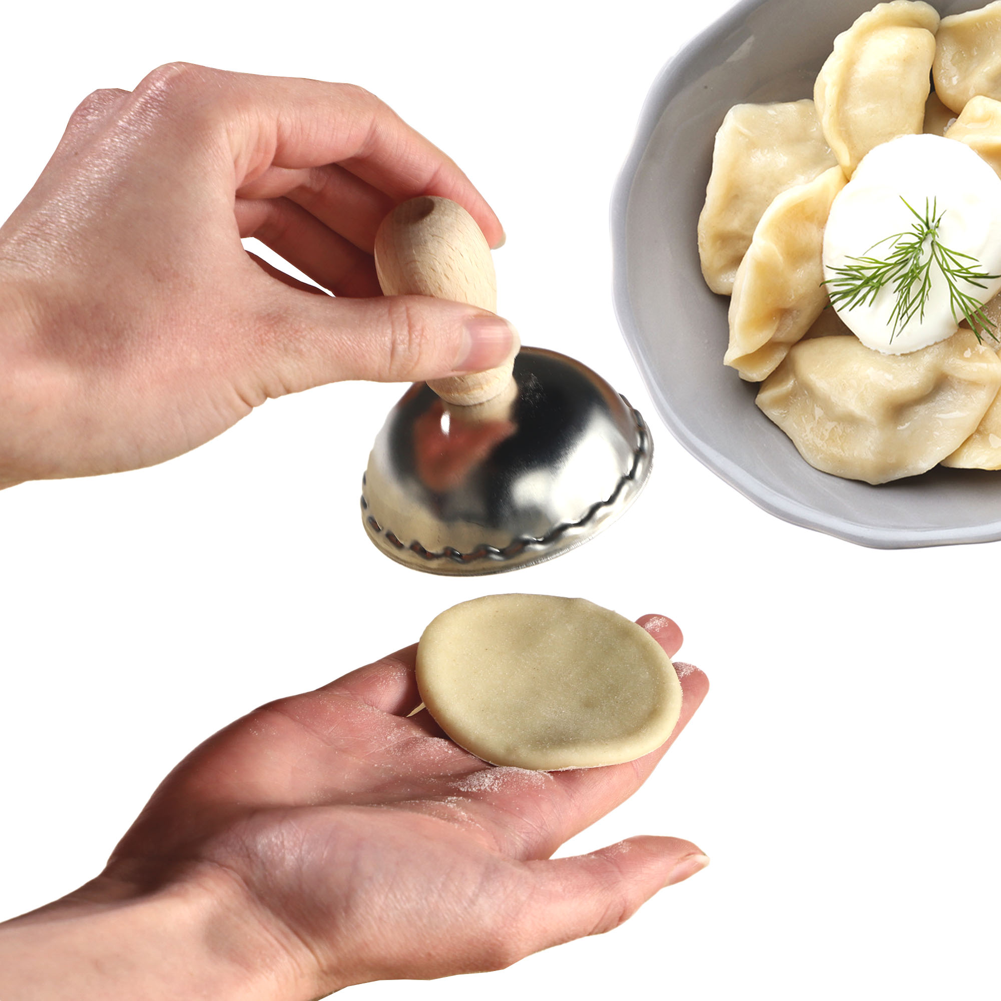 Wykrawacz do pierogów Terni 8 cm, srebrny