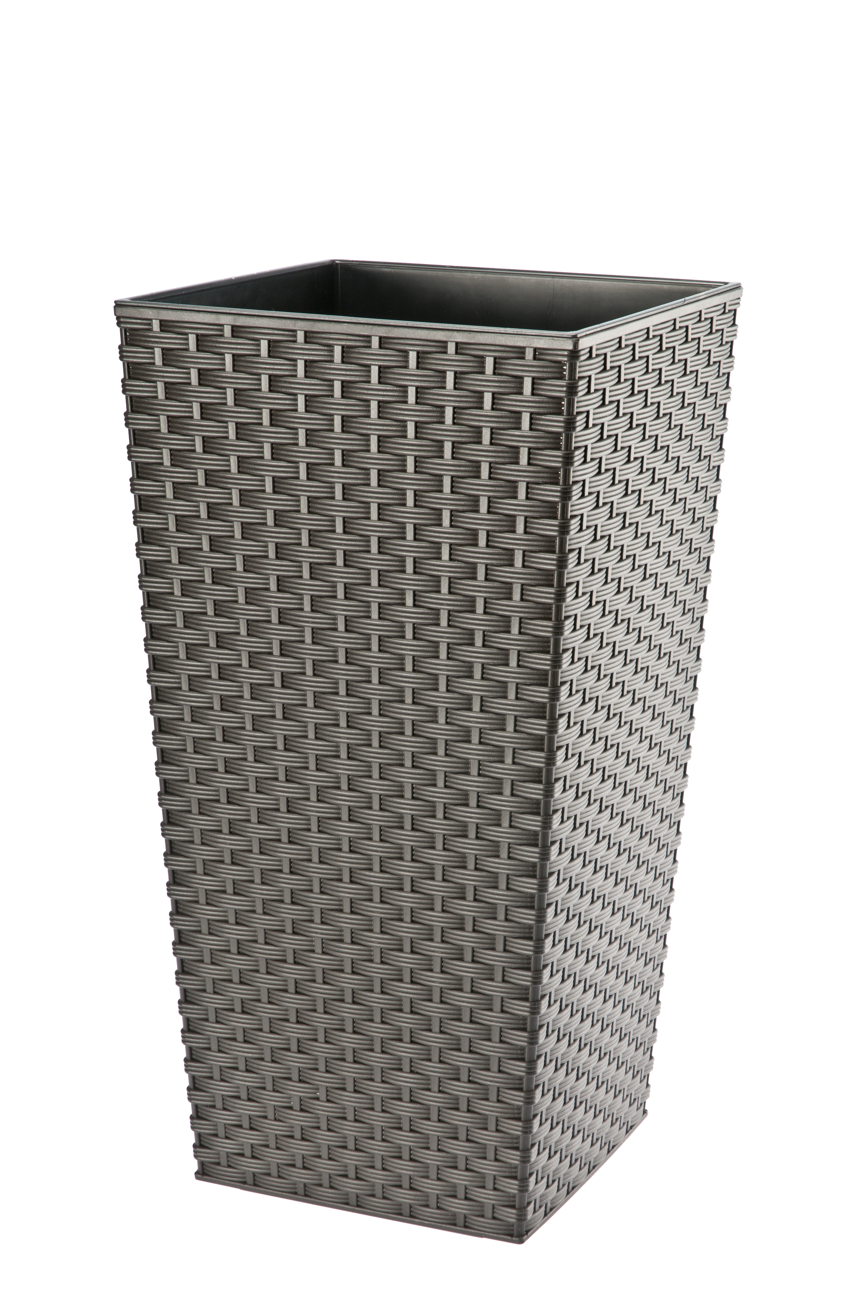 Donica z wkładem rattan Pesaro 19 cm, mokka