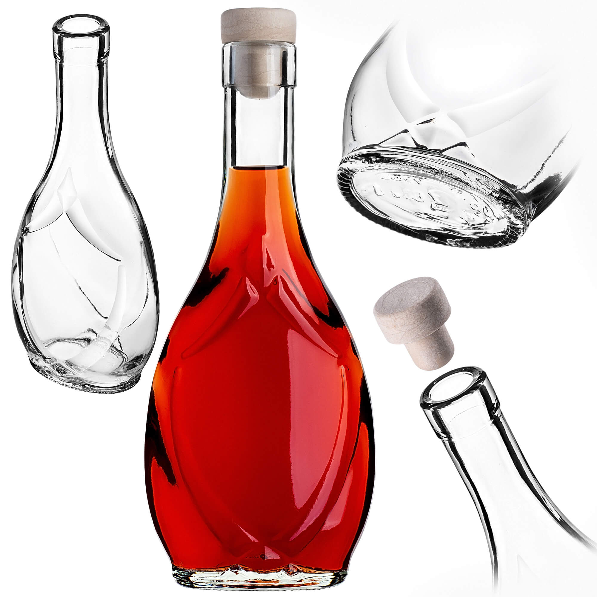 Szklana butelka na nalewkę Icona 250ml z korkiem syntetycznym 1 szt.
