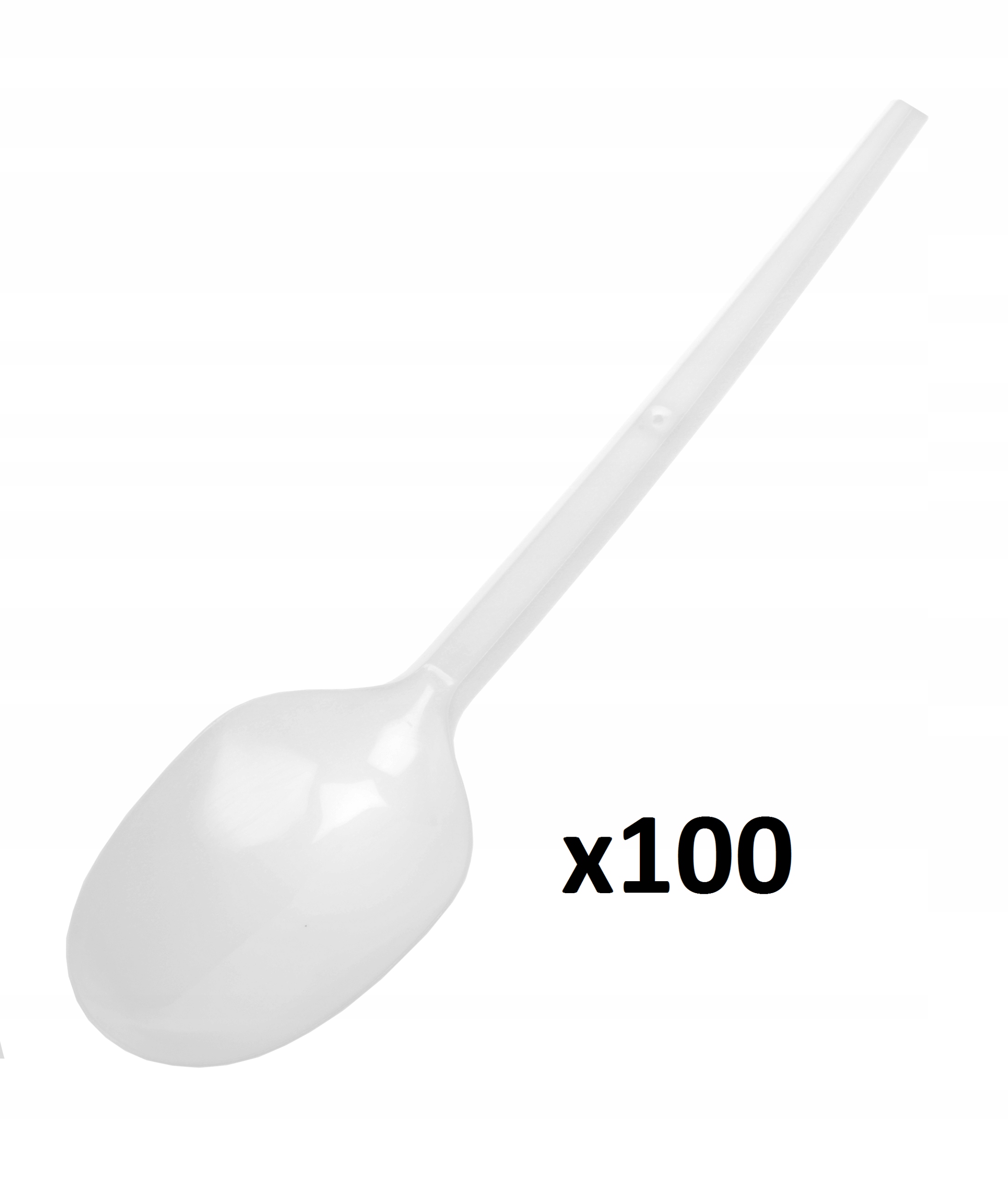 Plastikowe łyżki jednorazowe Ravi, 100 szt.