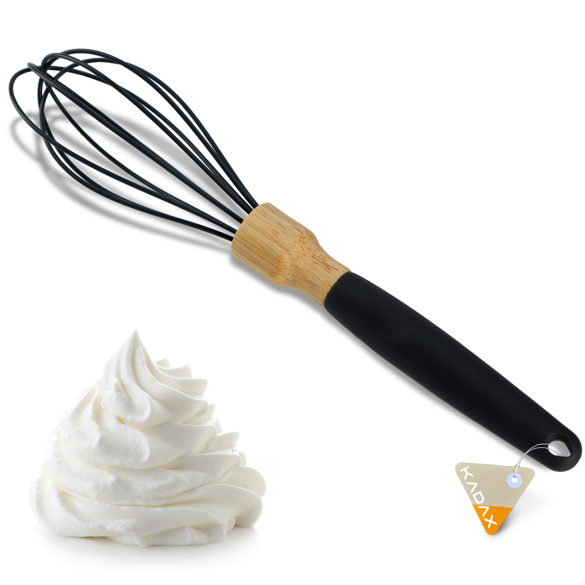 Silikonowy ubijak do piany 26 cm, czarny