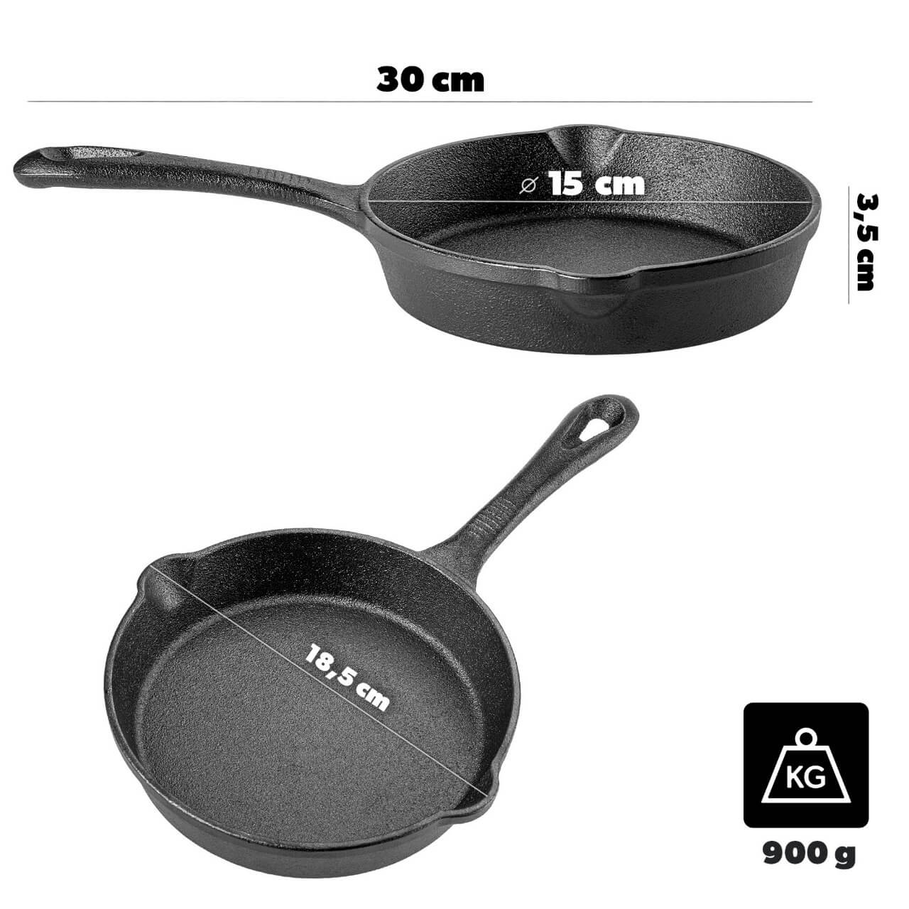 Patelnia żeliwna Prese 15 cm czarna