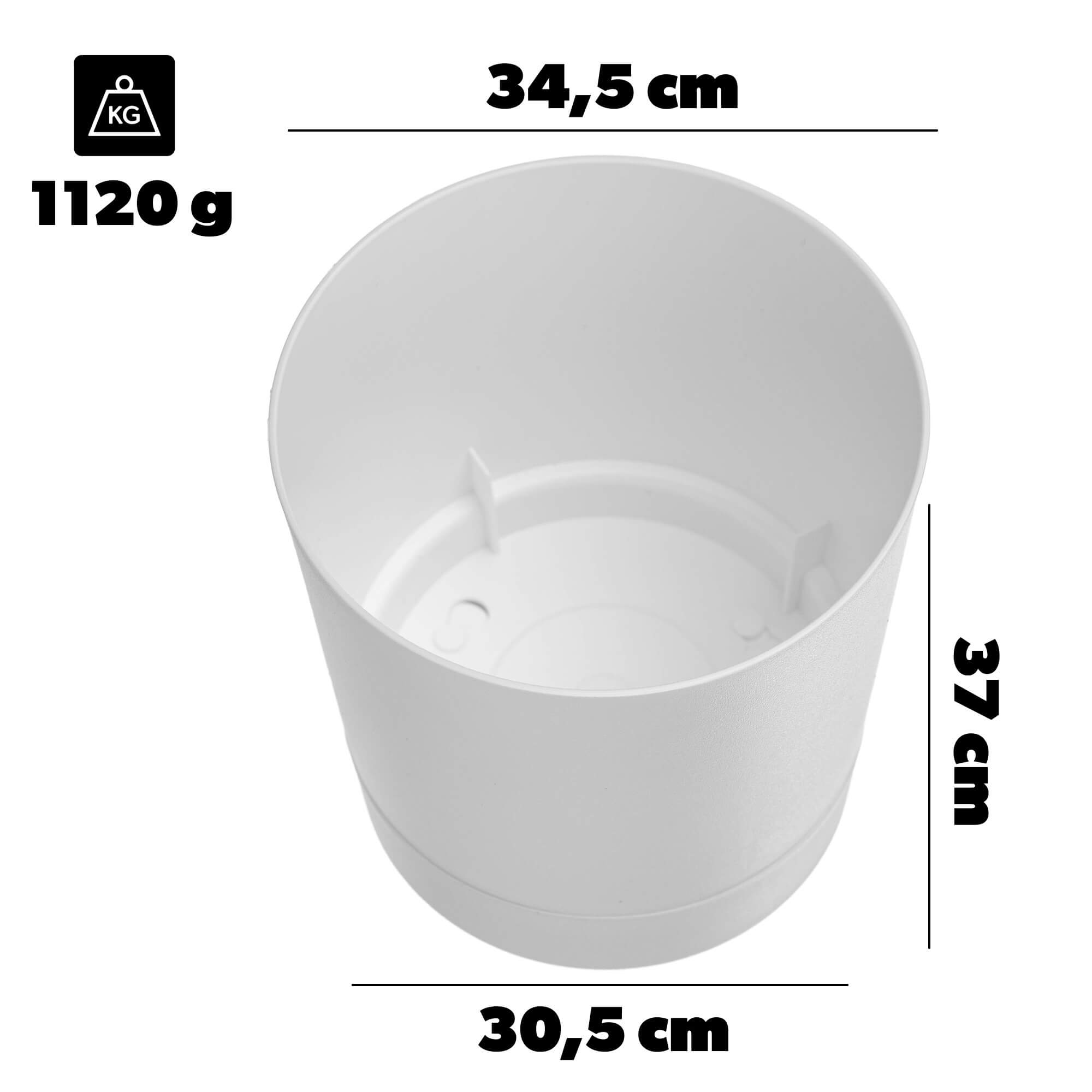 Donica z podstawką Verri 34.5 cm biała