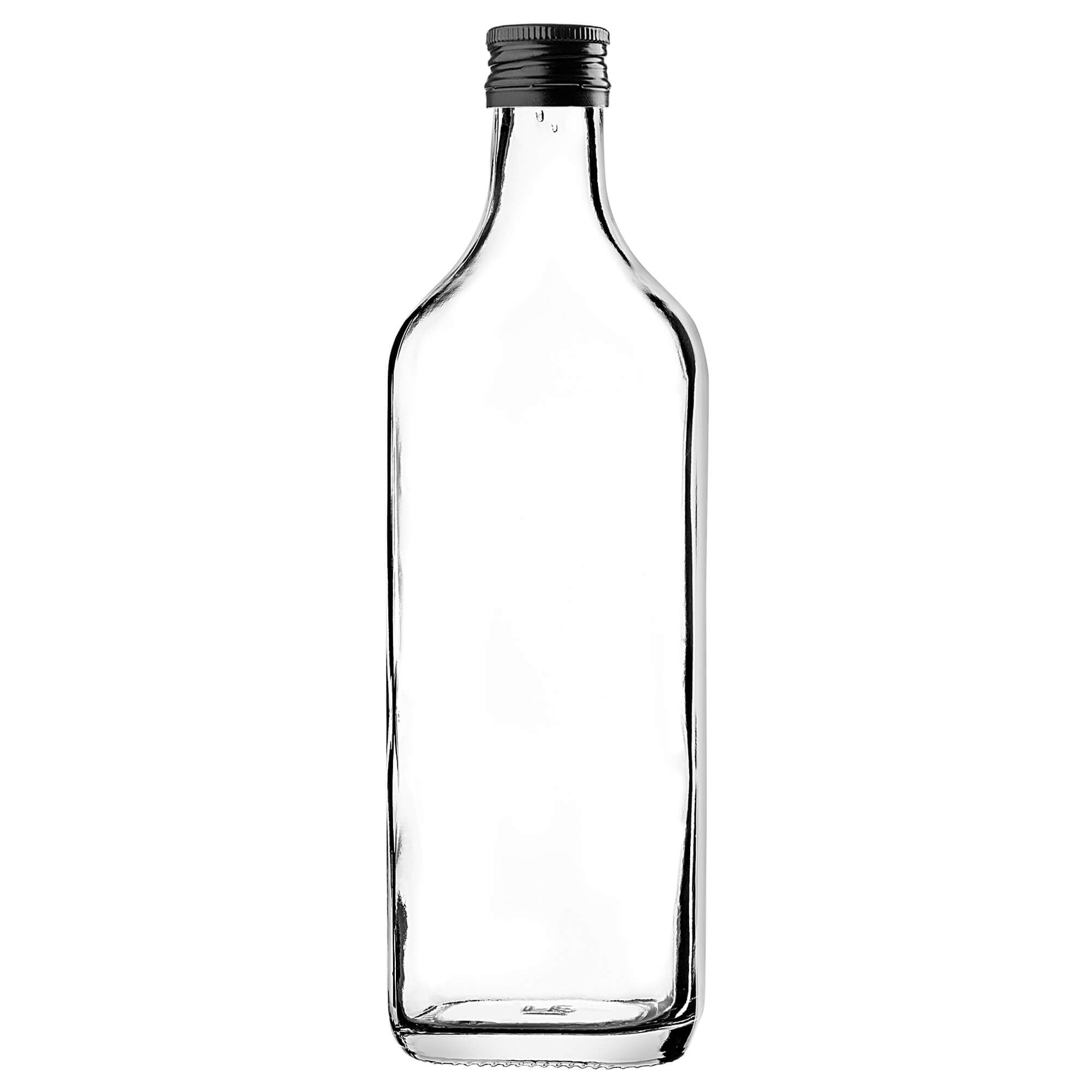 Szklana butelka na whisky Vigna 500ml z czarną zakrętką 5 szt.