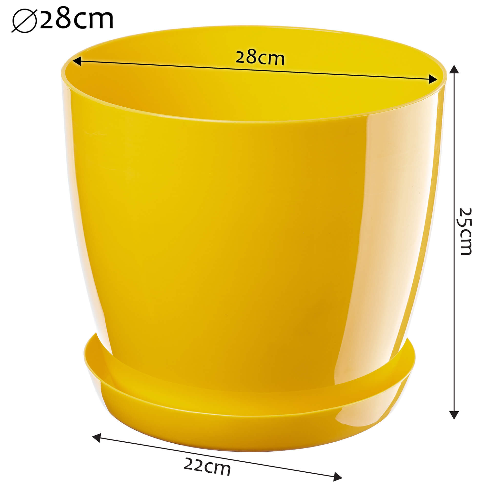 Doniczka na kwiaty z podstawką 28 cm,