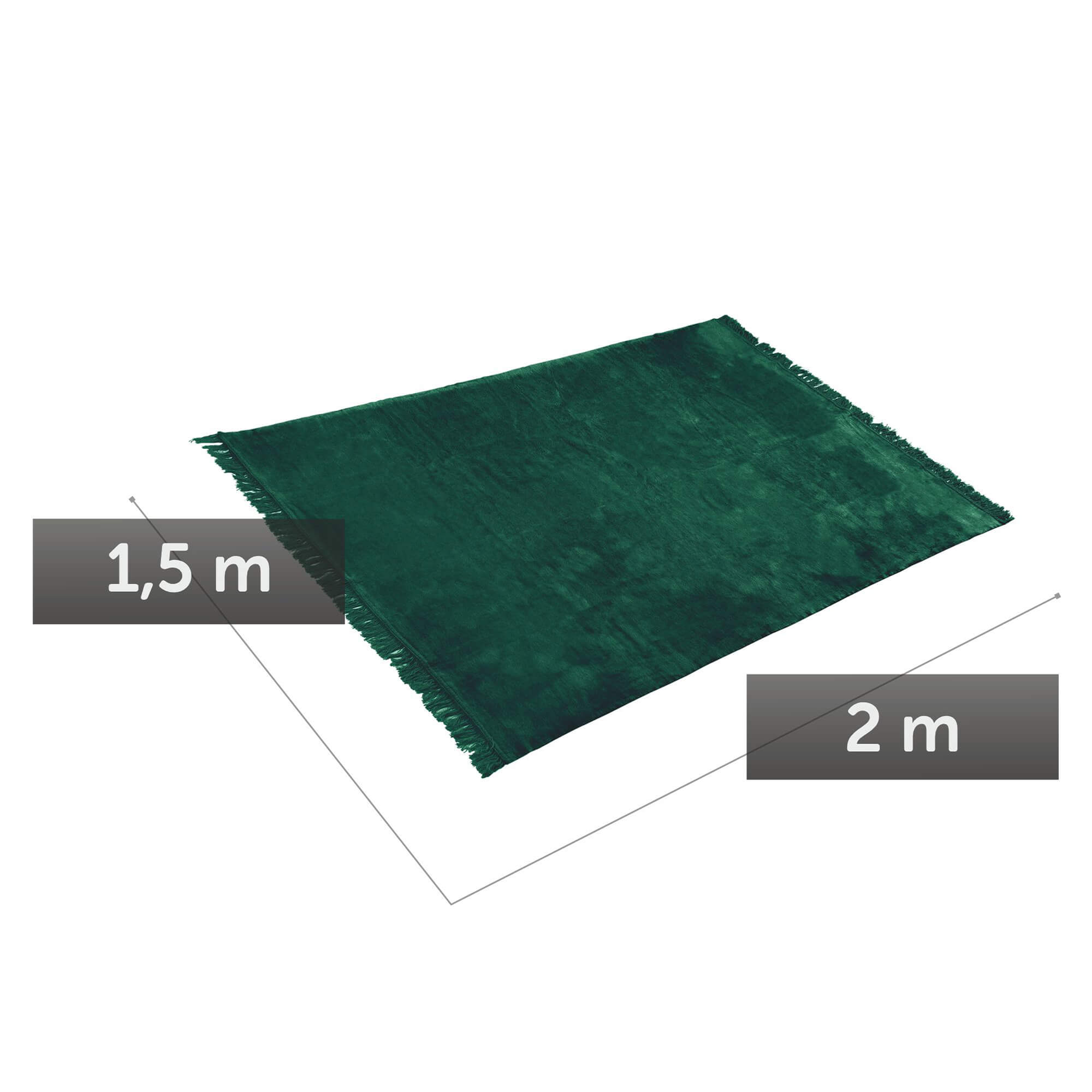 Koc na łózko bawełniany 1,5 x 2 m, zielony
