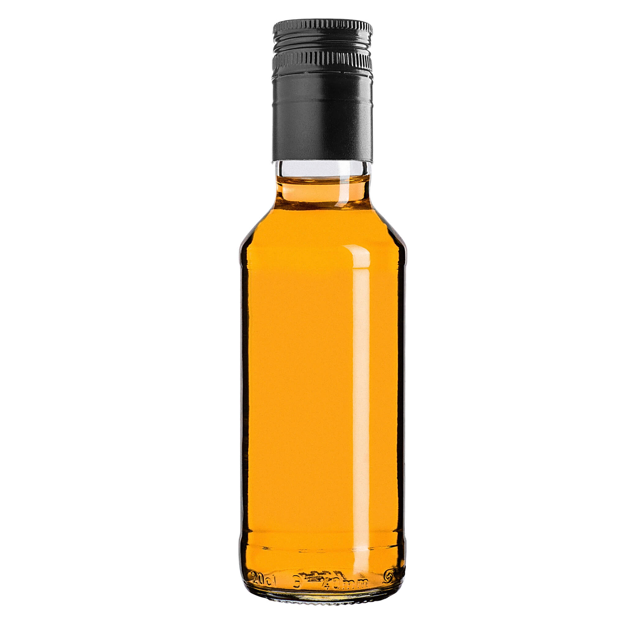 Szklana butelka Monopol 200ml z długą czarną zakrętką 1 szt.