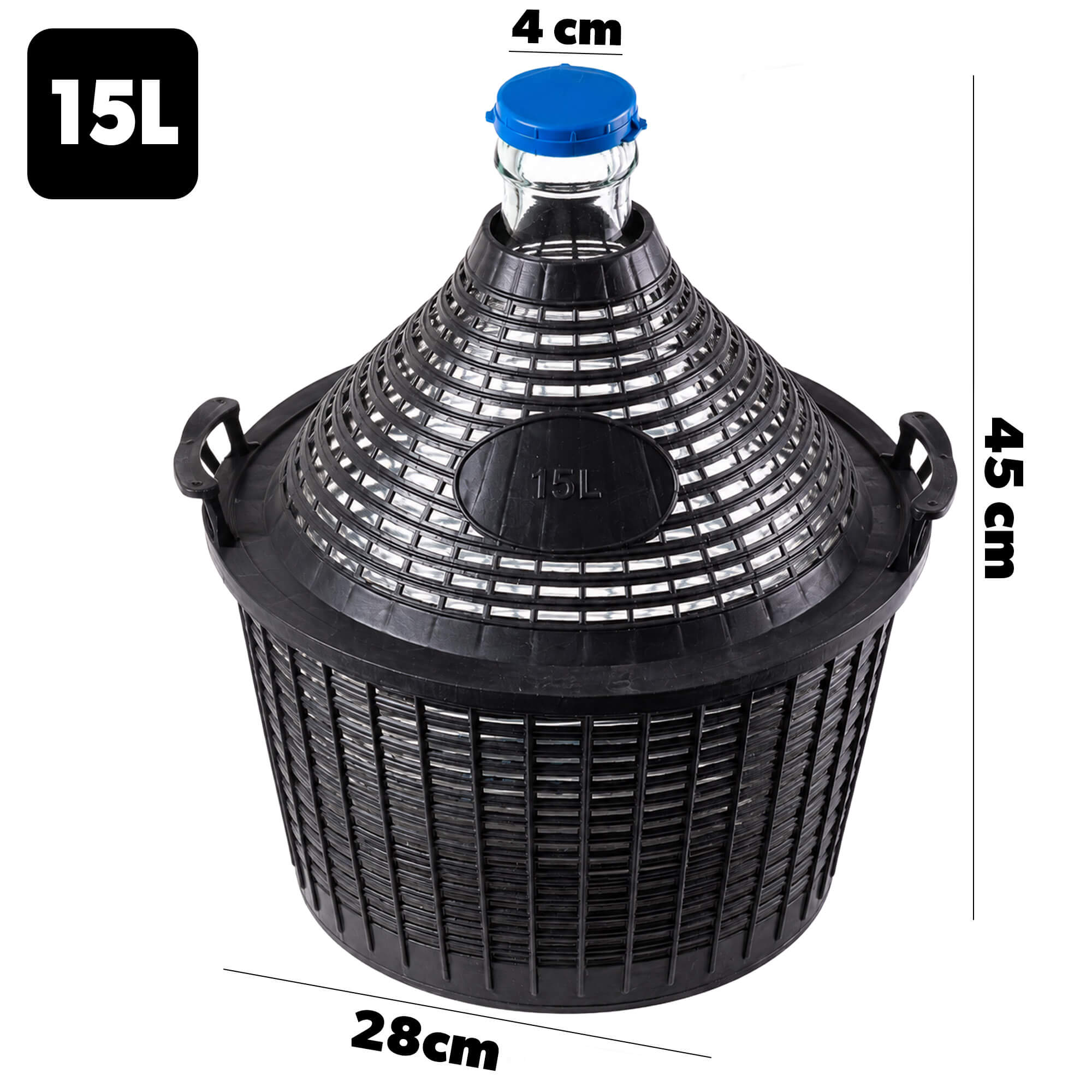 Balon Gąsior na wino Alatri z wąskim otworem 15L