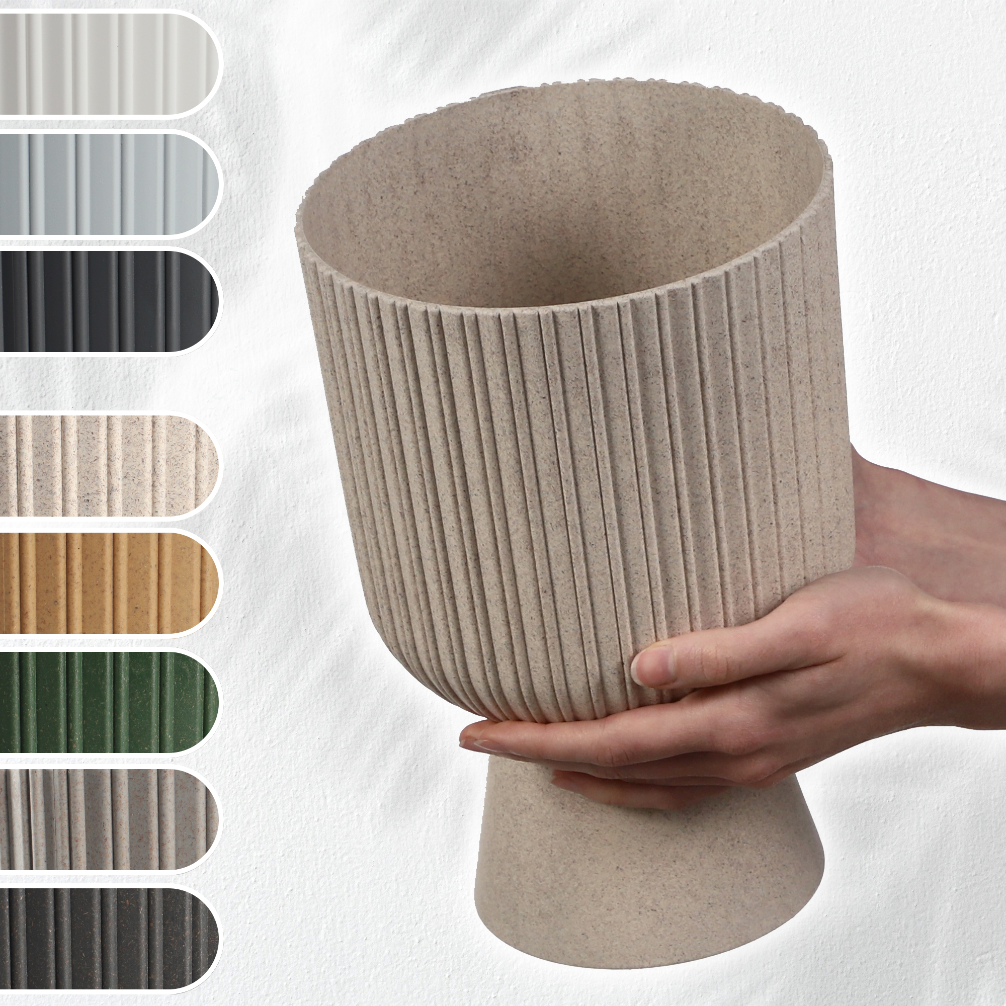Doniczka na nóżce Golem Eco 14 cm, biała