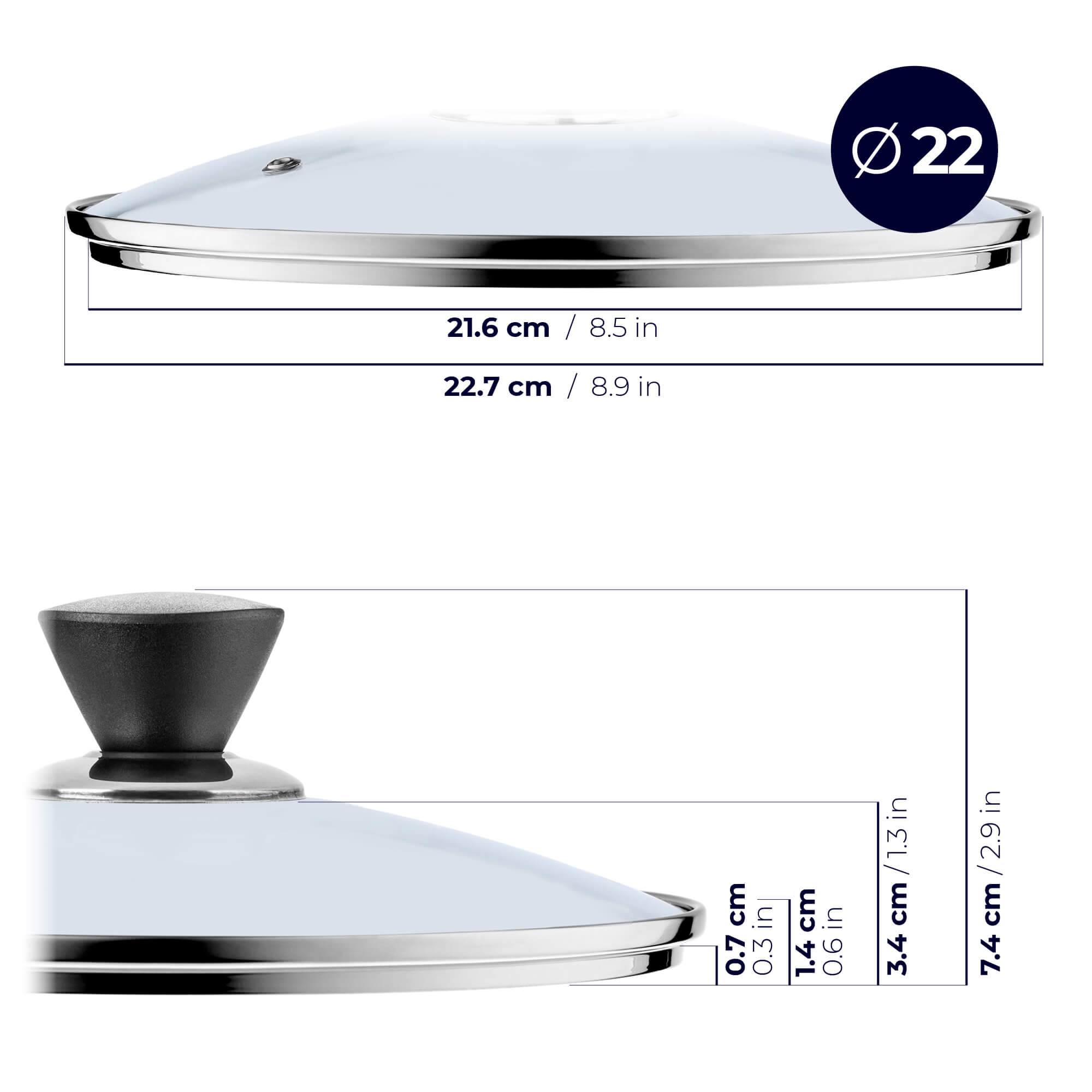 Zestaw pokryw żaroodpornych Taranto 22,26,30 cm