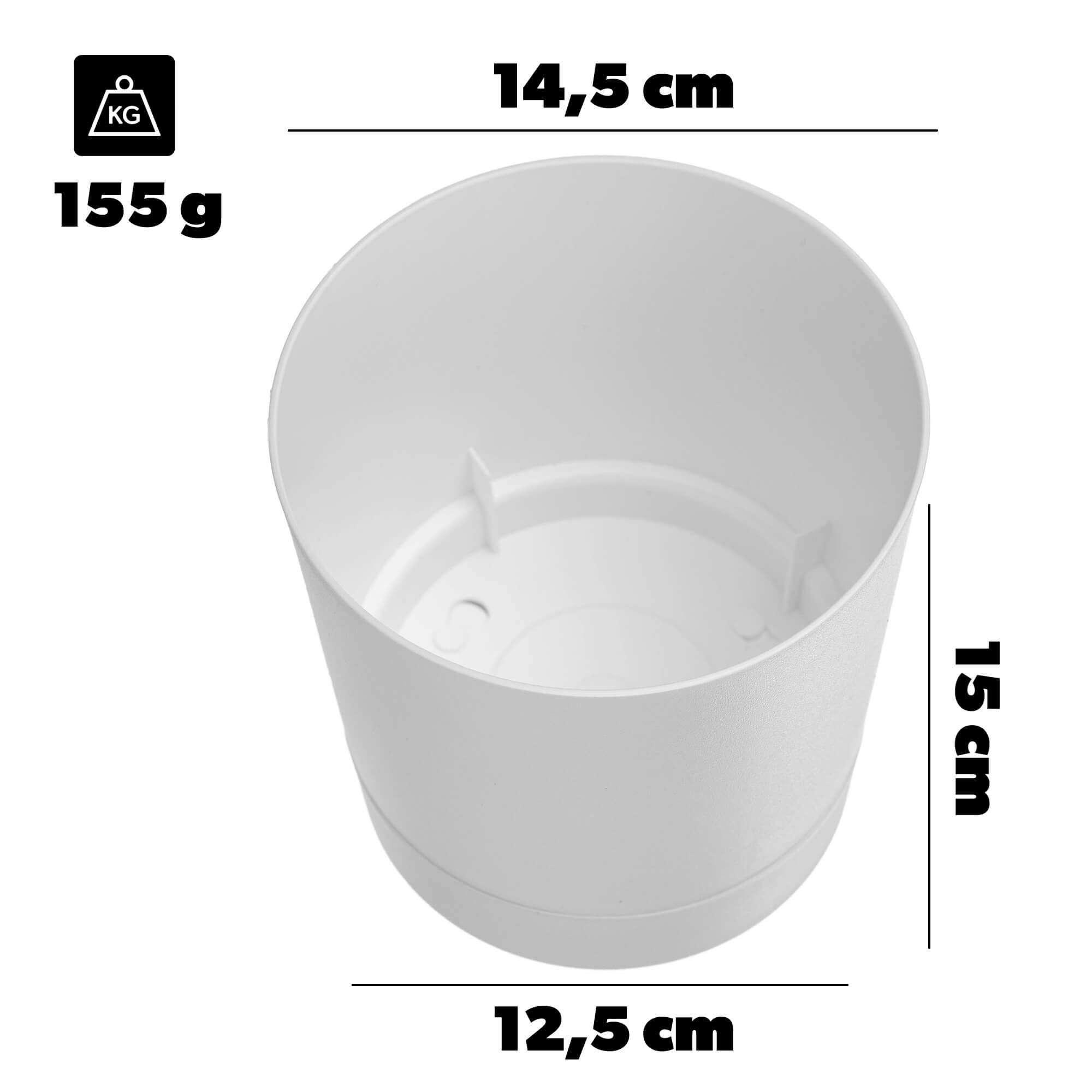 Donica z podstawką Verri 14.5 cm biała 2 szt.