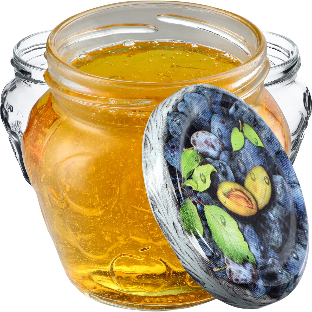 Słoiki Kemi 200ml 20szt fi 66 mm + wieczka "Śliwki"