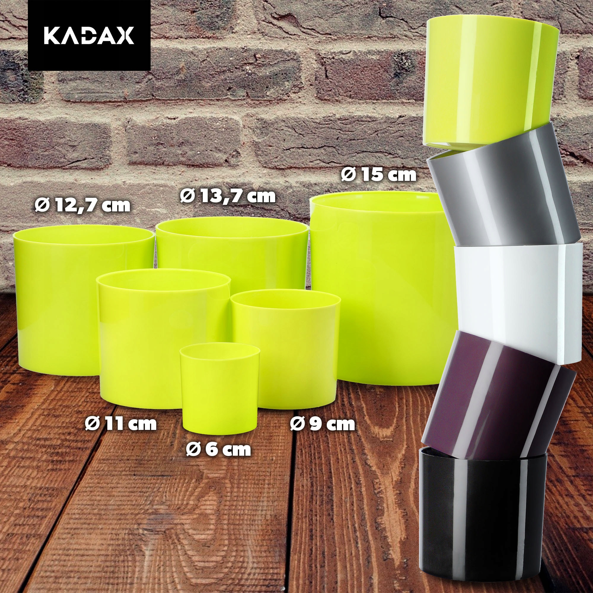 Doniczka na kwiaty okrągła Figari 11 cm, limonkowa