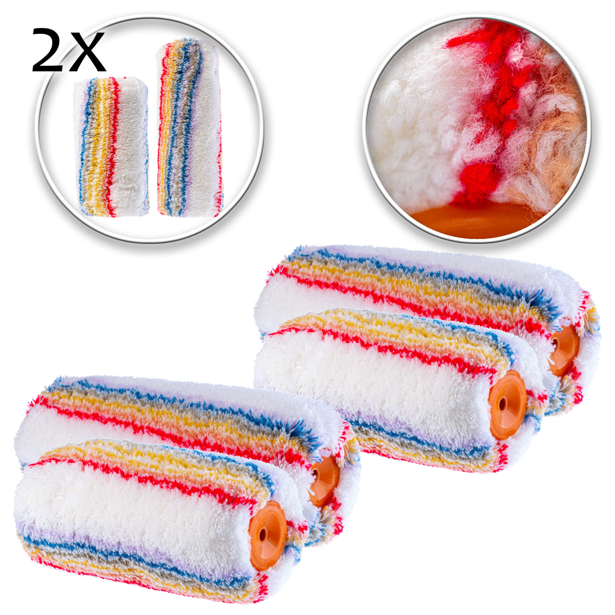 Wałki malarskie Paxson kolorowe paski 20 + 25 cm x 2 szt.