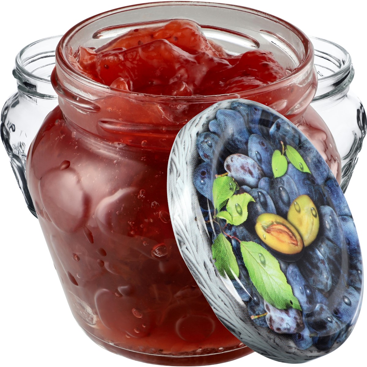 Słoiki Kemi 200ml 20szt fi 66 mm + wieczka "Śliwki"