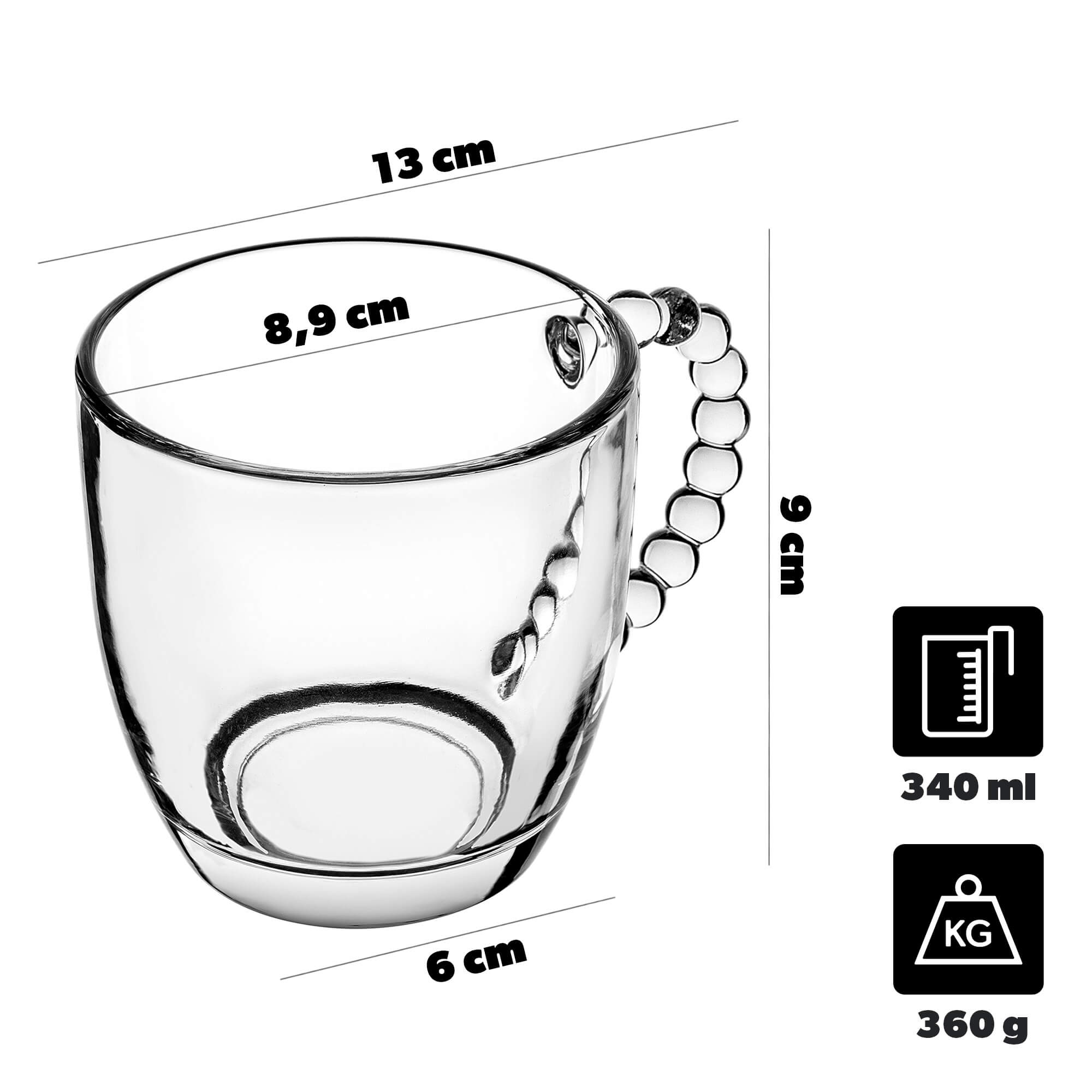 Kubek Huete 340ml gładki 1 szt.