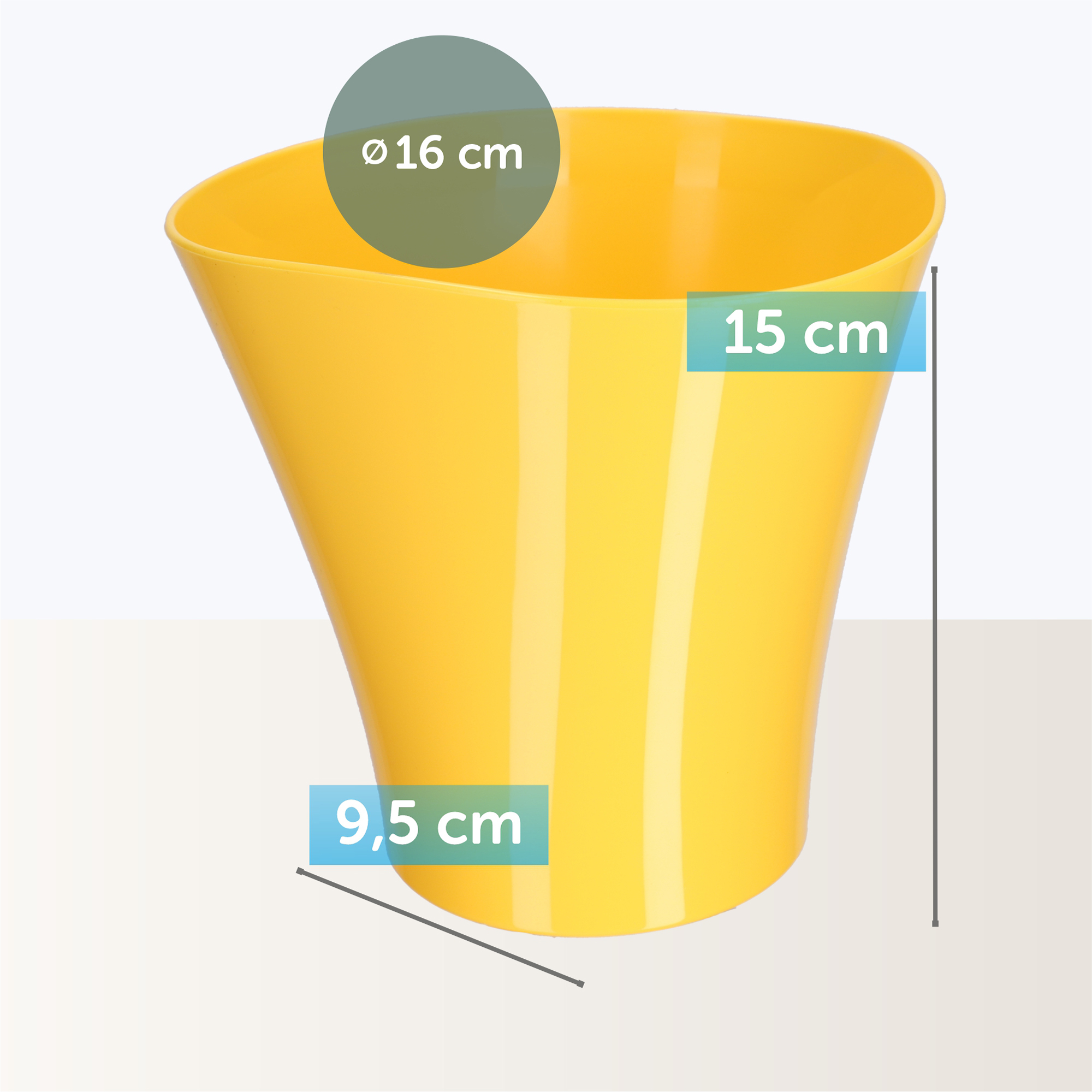 Doniczka na kwiaty Meria 16 cm, żółta