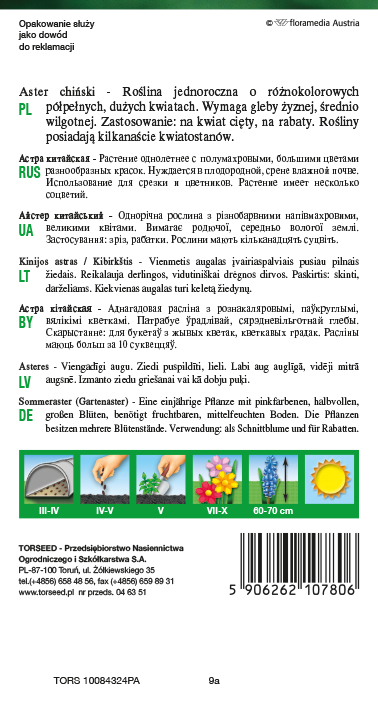 Aster wysoki bukietowy - Callistephus chiń. fl.pl mieszanka 1g