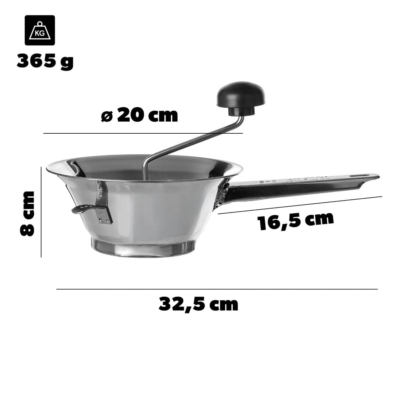 Przecierak do warzyw Rovereto 20 x 8 cm ze stali nierdzewnej