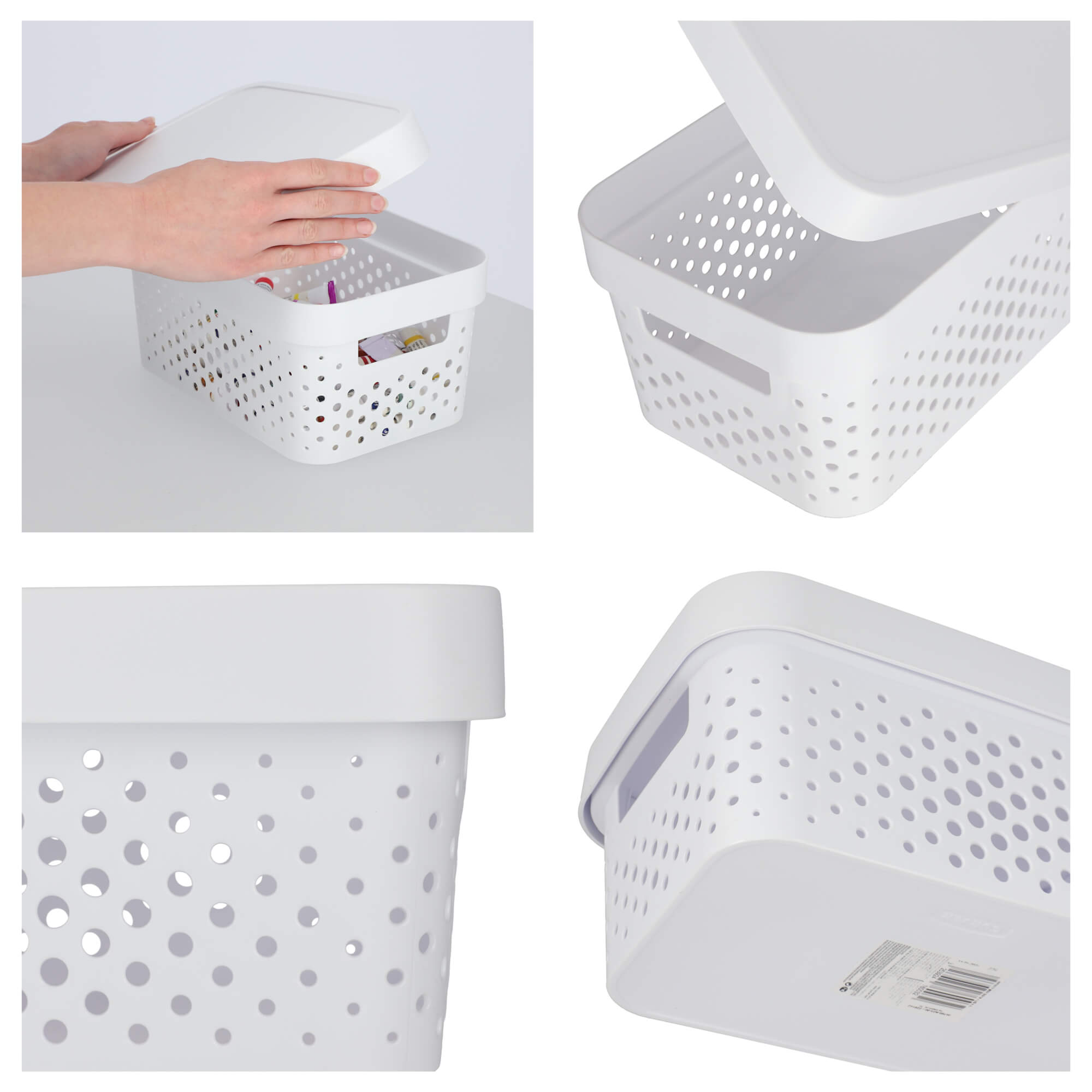 Ażurowy pojemnik z pokrywką Infinity Curver 4.5L, biały