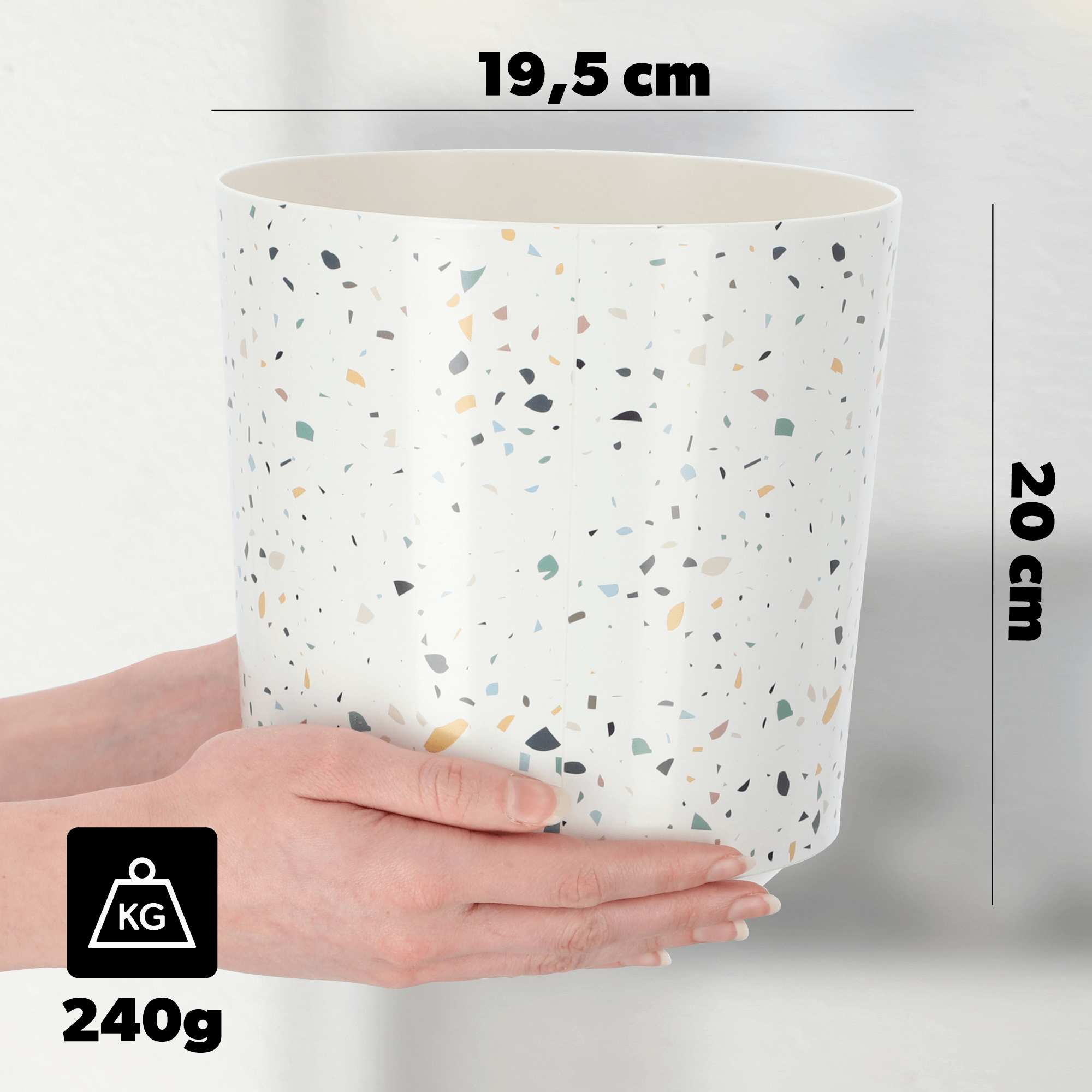 Osłonka na doniczkę Belvi 19 cm, wielokolorowa