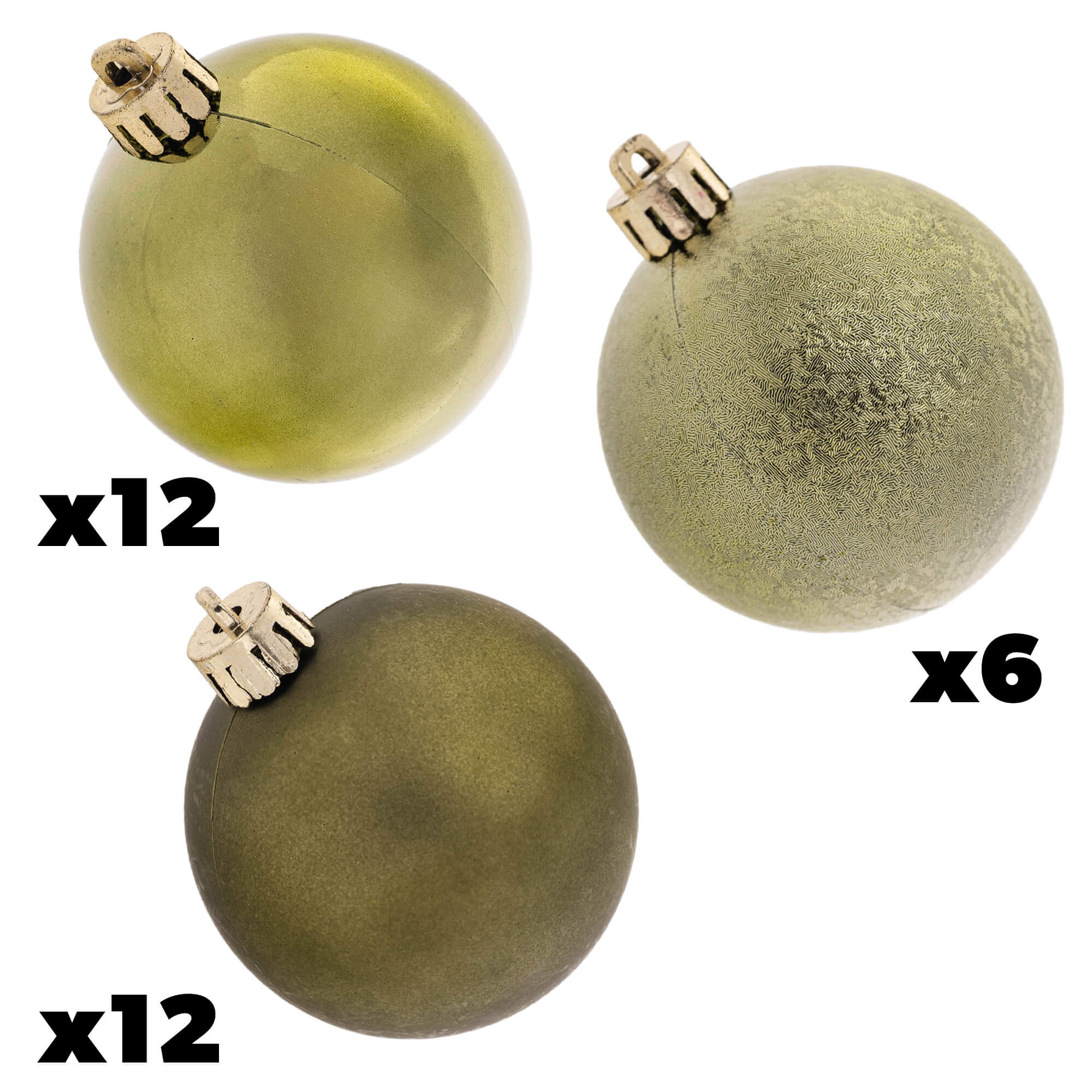 Komplet bombek Pons 30szt 6cm oliwkowy