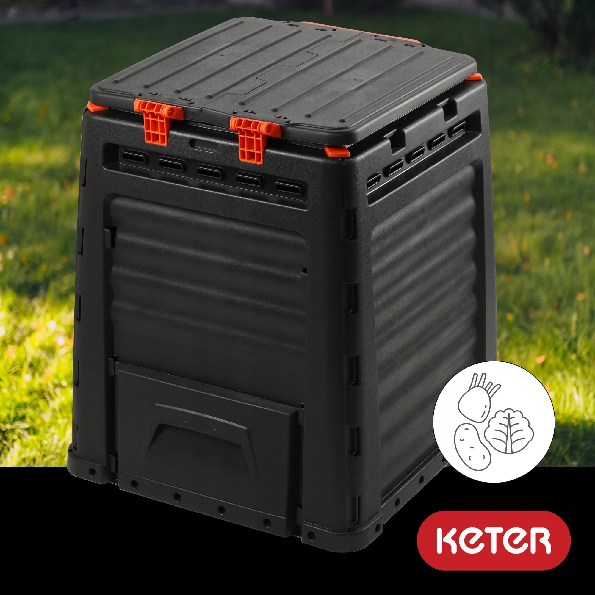 Kompostownik ogrodowy Keter 320L, czarny