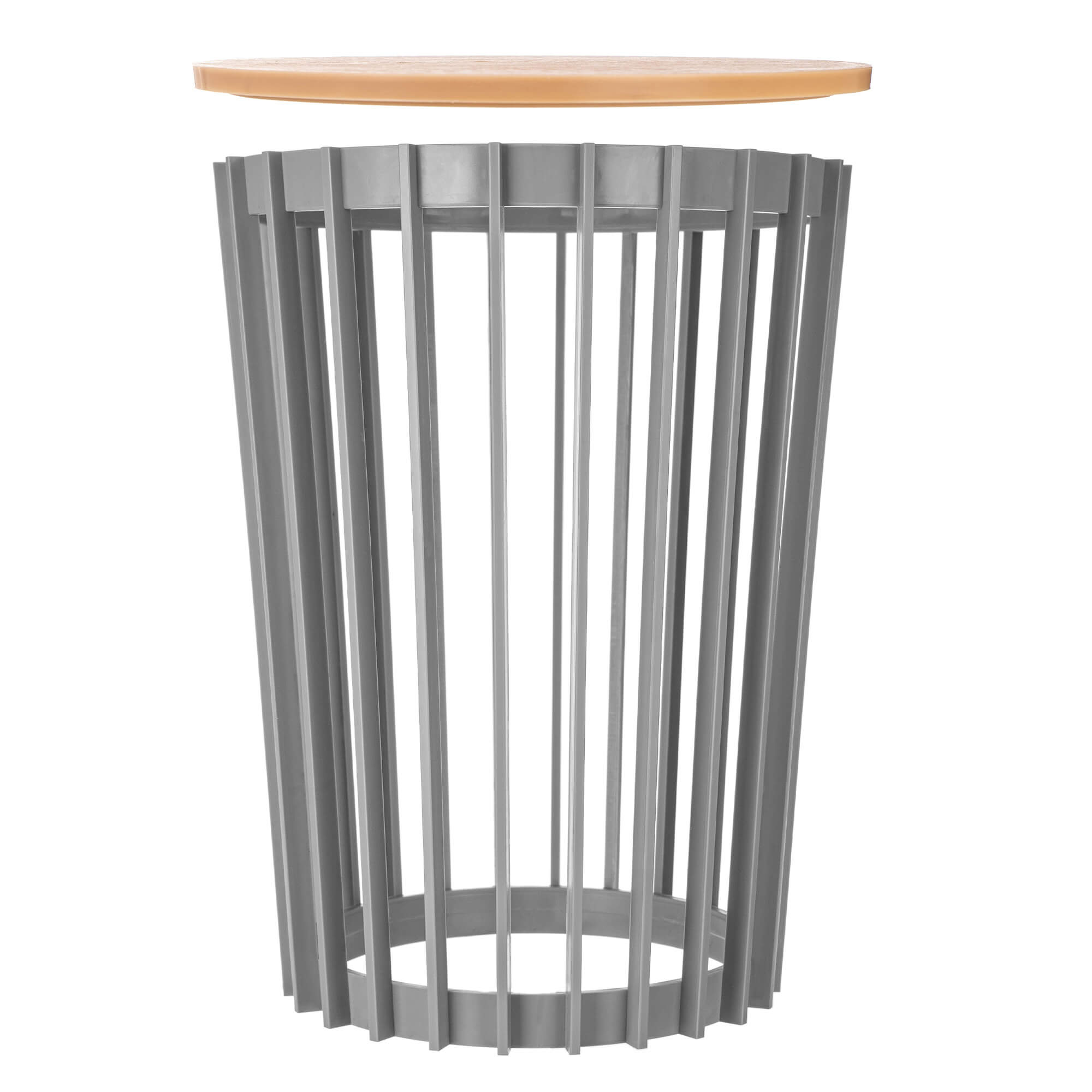Kwietnik dwustronny Aytre 54 cm platynowy + blat naturalne drewno