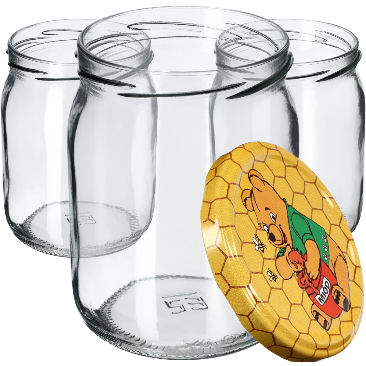 Słoiki Senna 540ml 16szt fi 82 mm + wieczka "Miód"