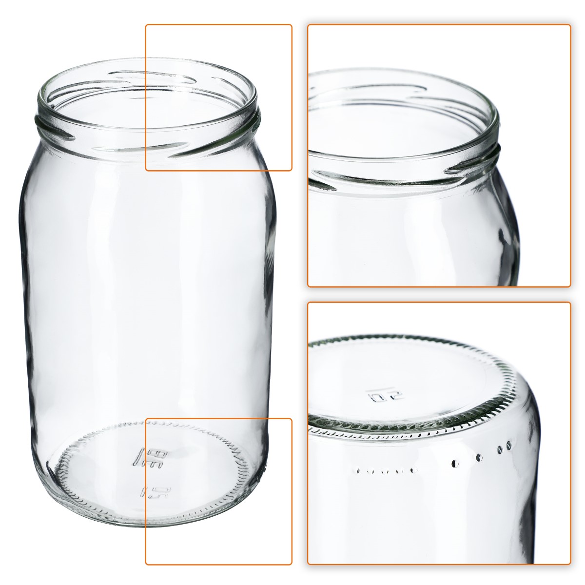 Słoiki na przetwory Niva 760ml 8szt fi 82 mm + wieczka białe