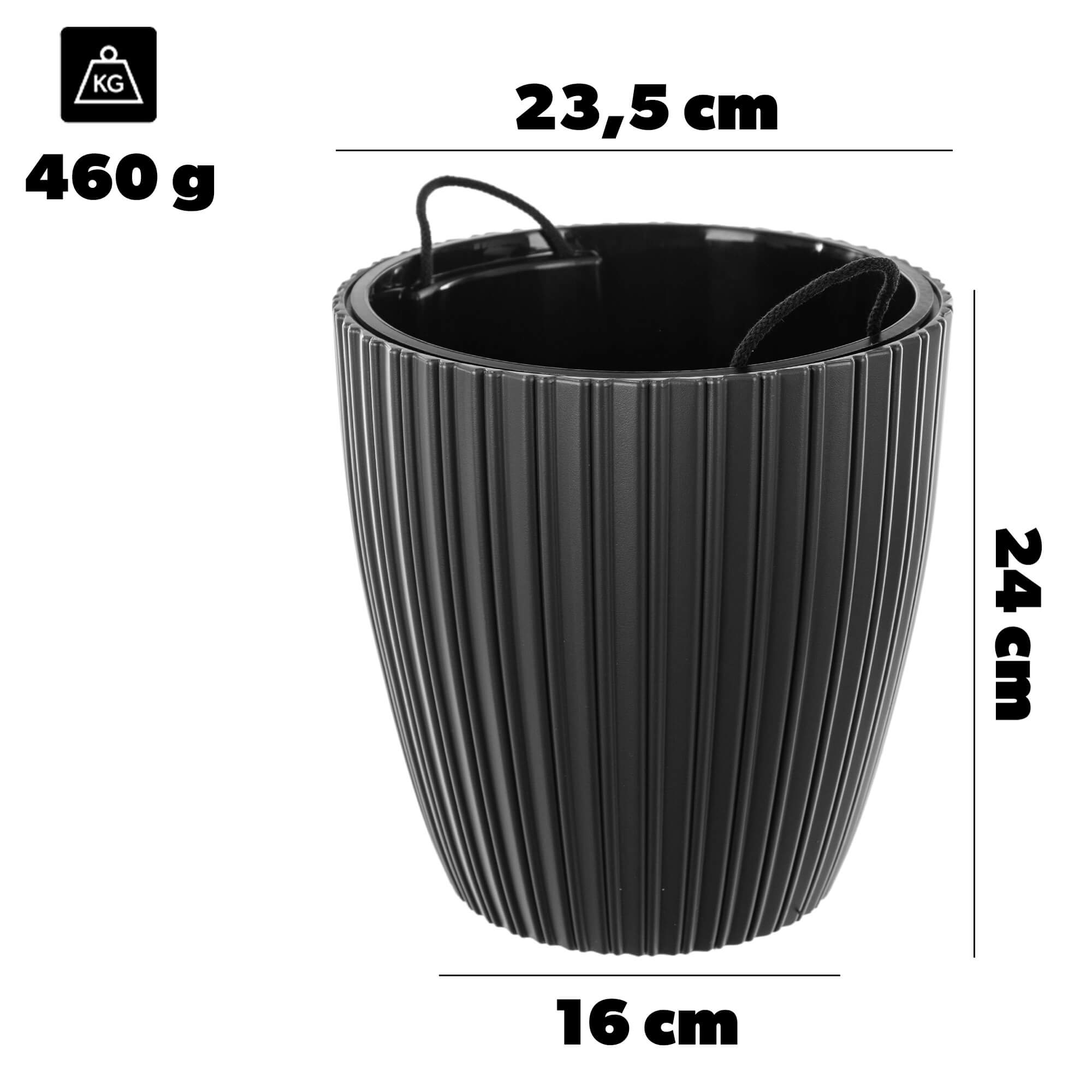 Doniczka Lunet antracyt 25 cm