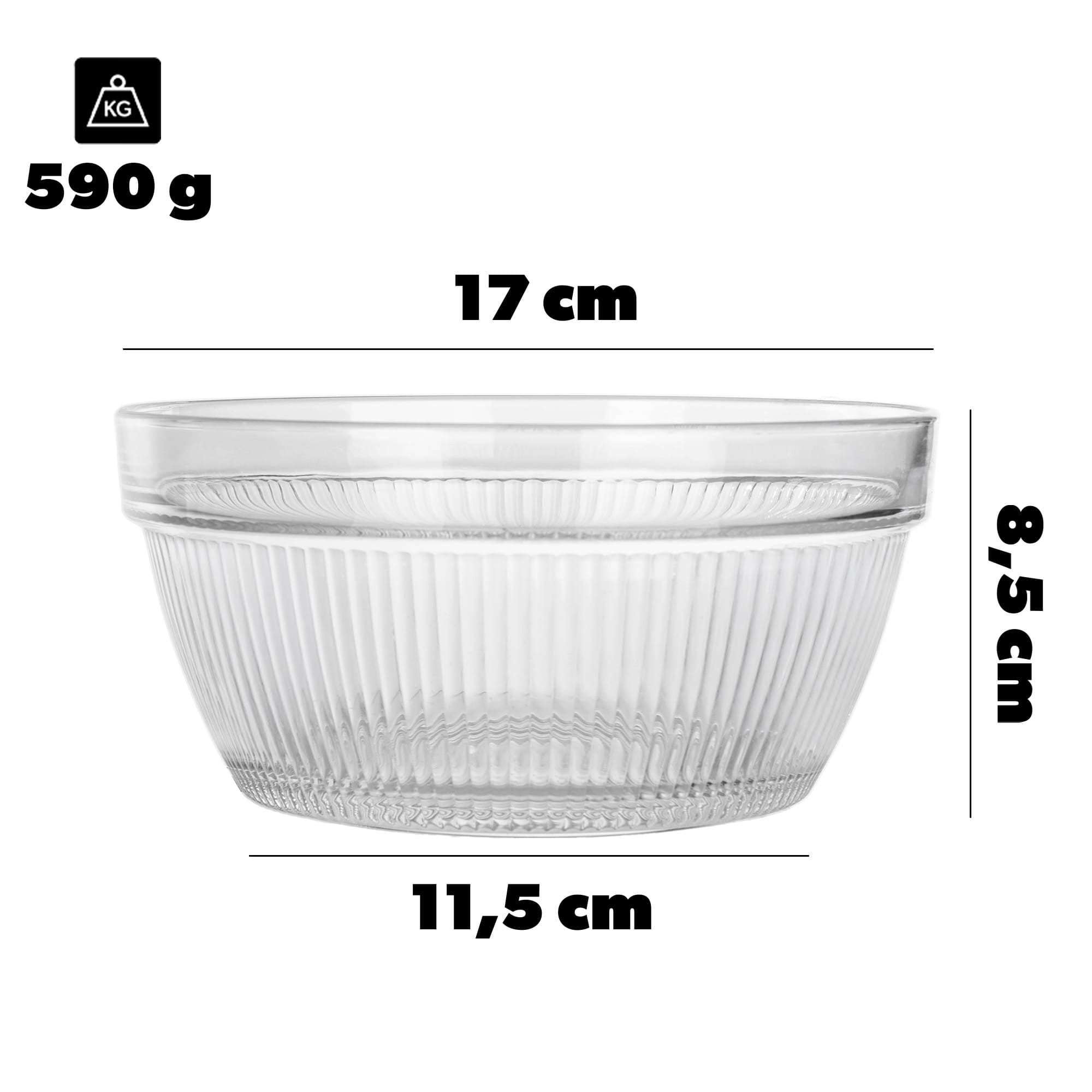 Salaterka szklana Oniferi ryflowana 17 cm 1 szt.