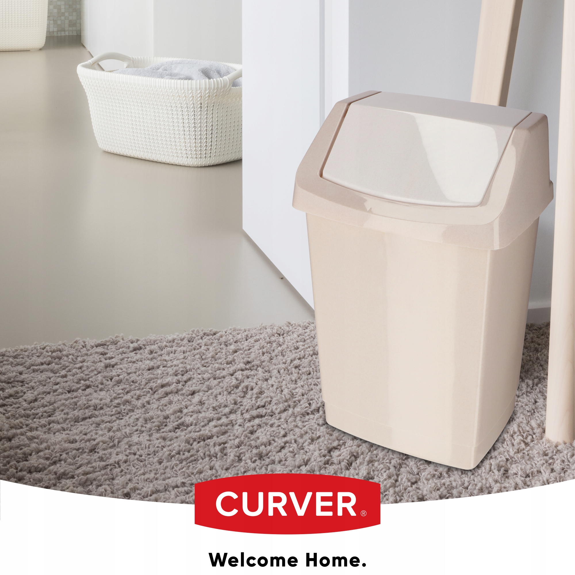 Kosz na śmieci Curver Click-IT 25L, beżowy
