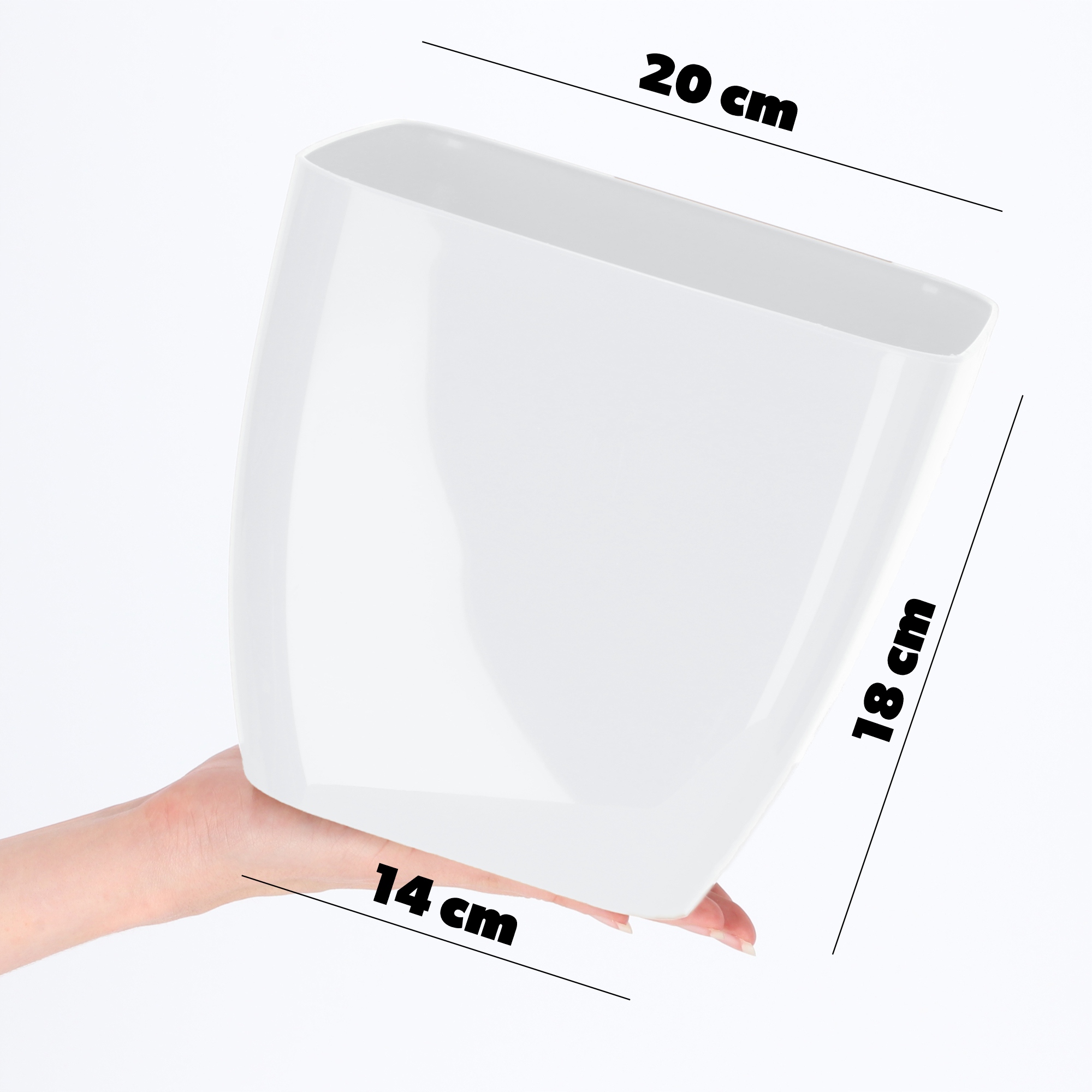 Doniczka kwadratowa Borgo 20 cm, biała