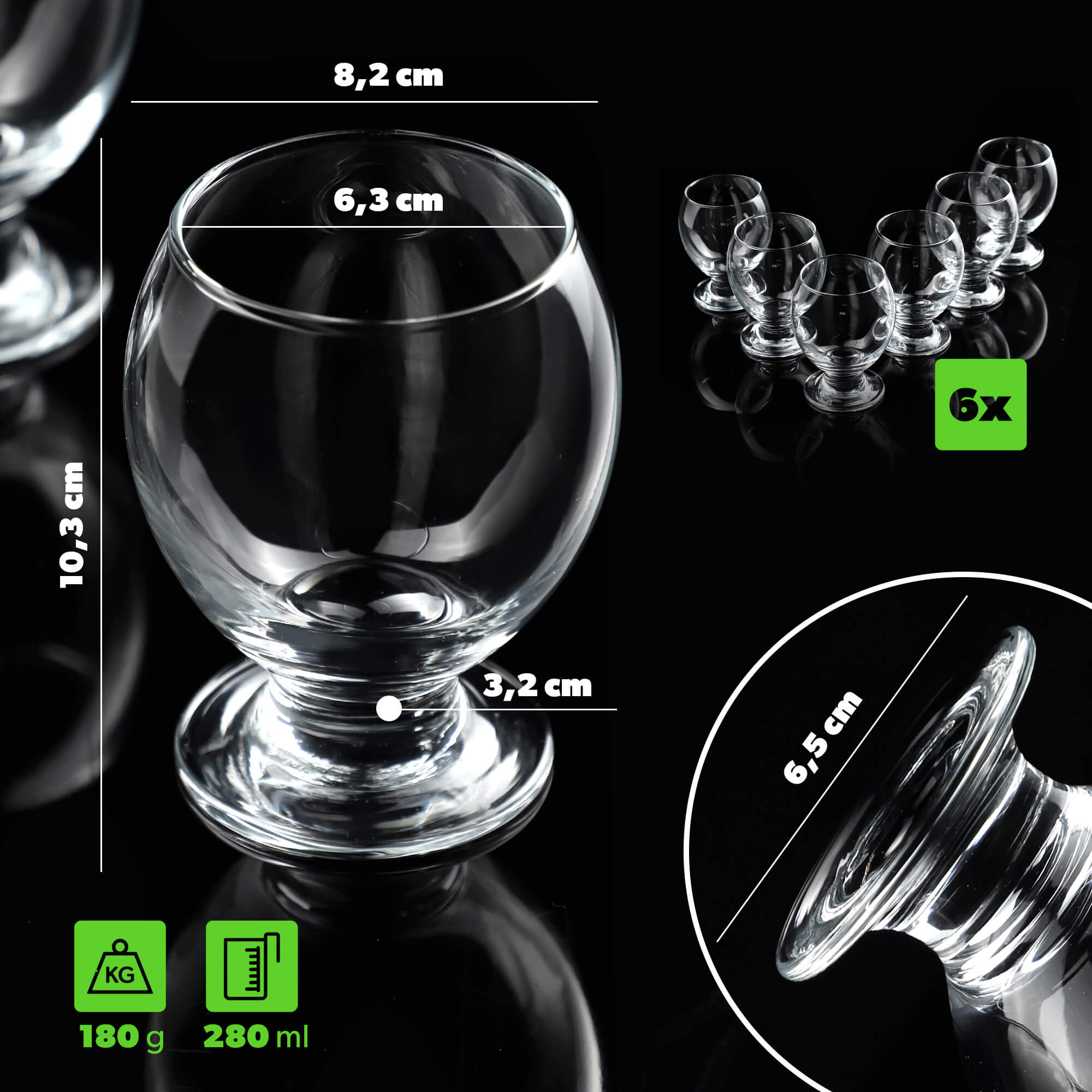 Szklanki do soku 280 ml, 6 szt.