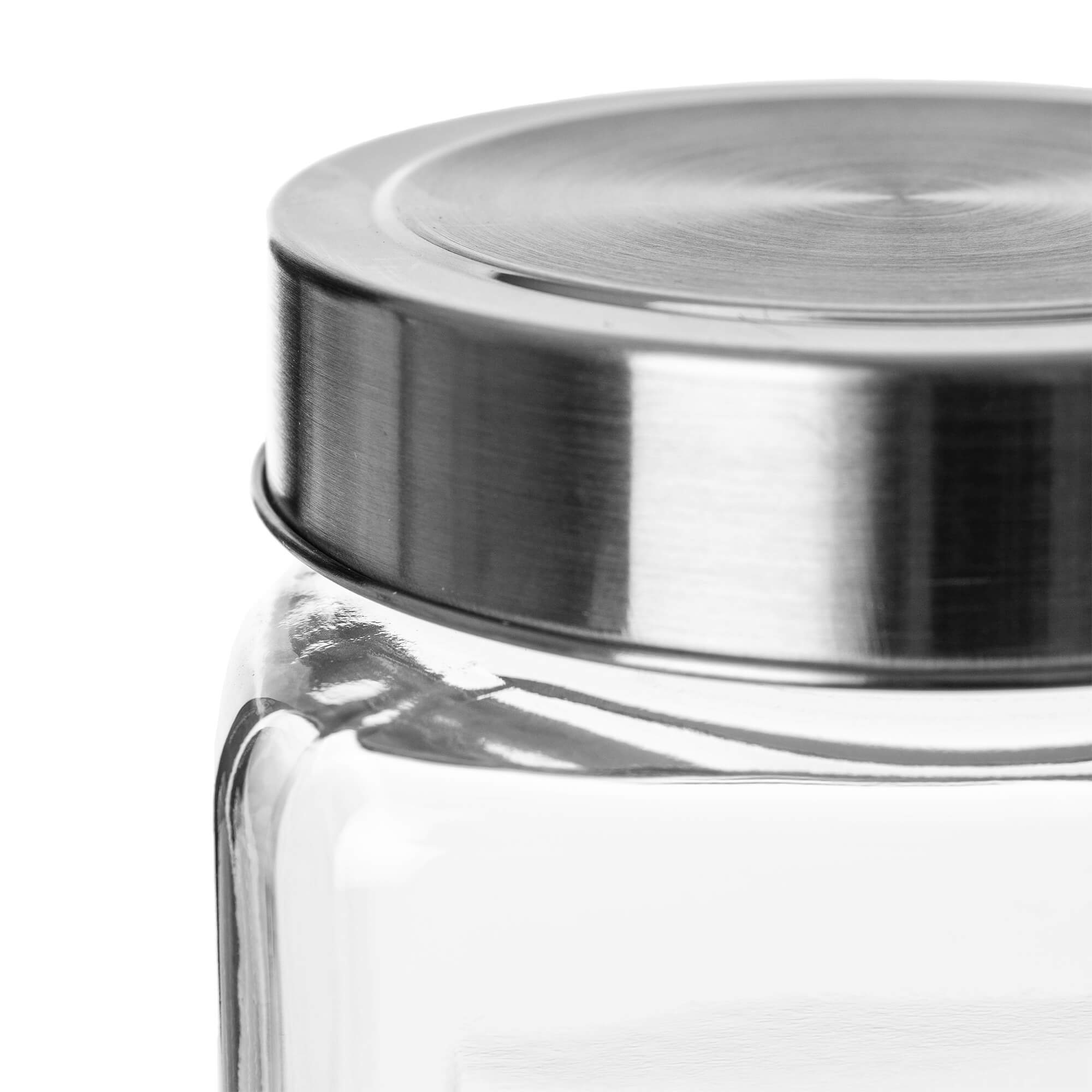 Szklany pojemnik na żywność Ferno 700 ml, srebrny