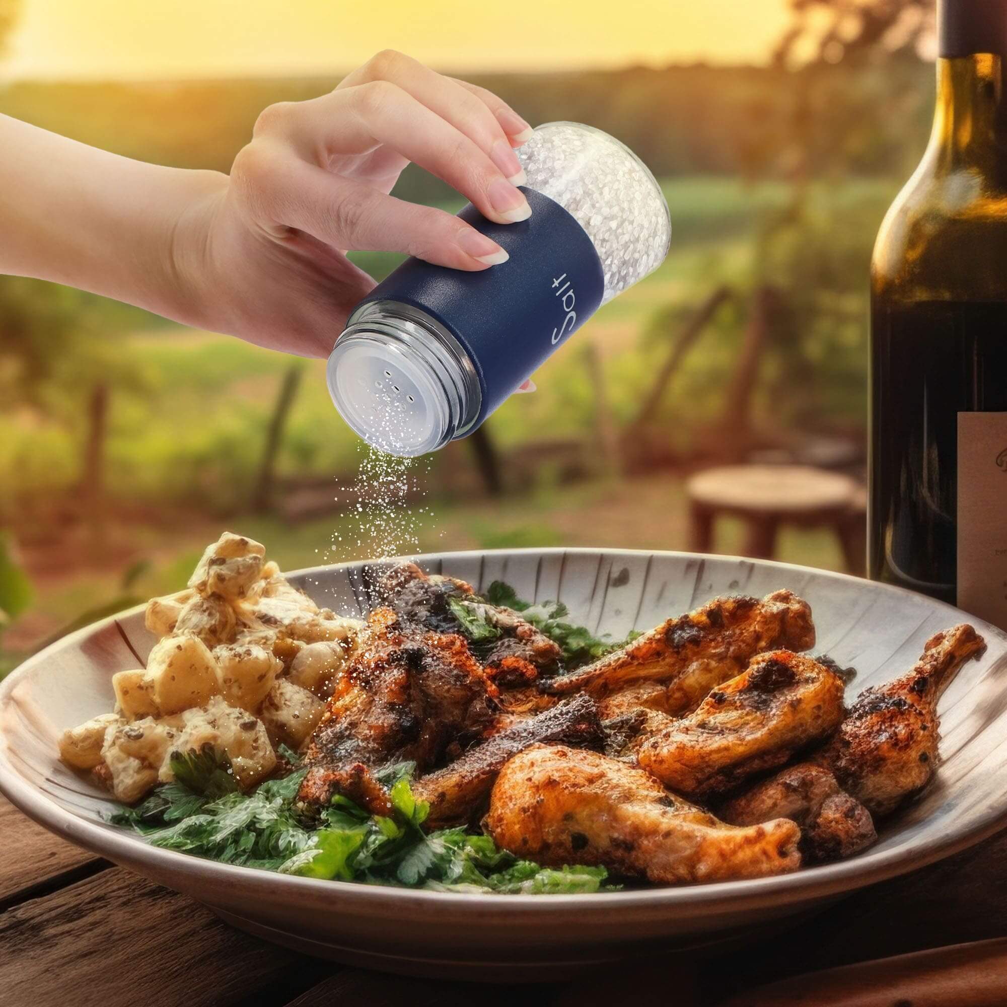 Przyprawnik do soli Alset 150 ml, granatowy