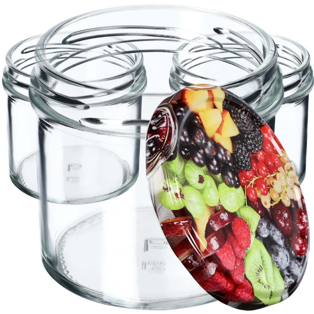Słoiki Vigo 140ml 50szt fi 66 mm + wieczko "Mix owoców"