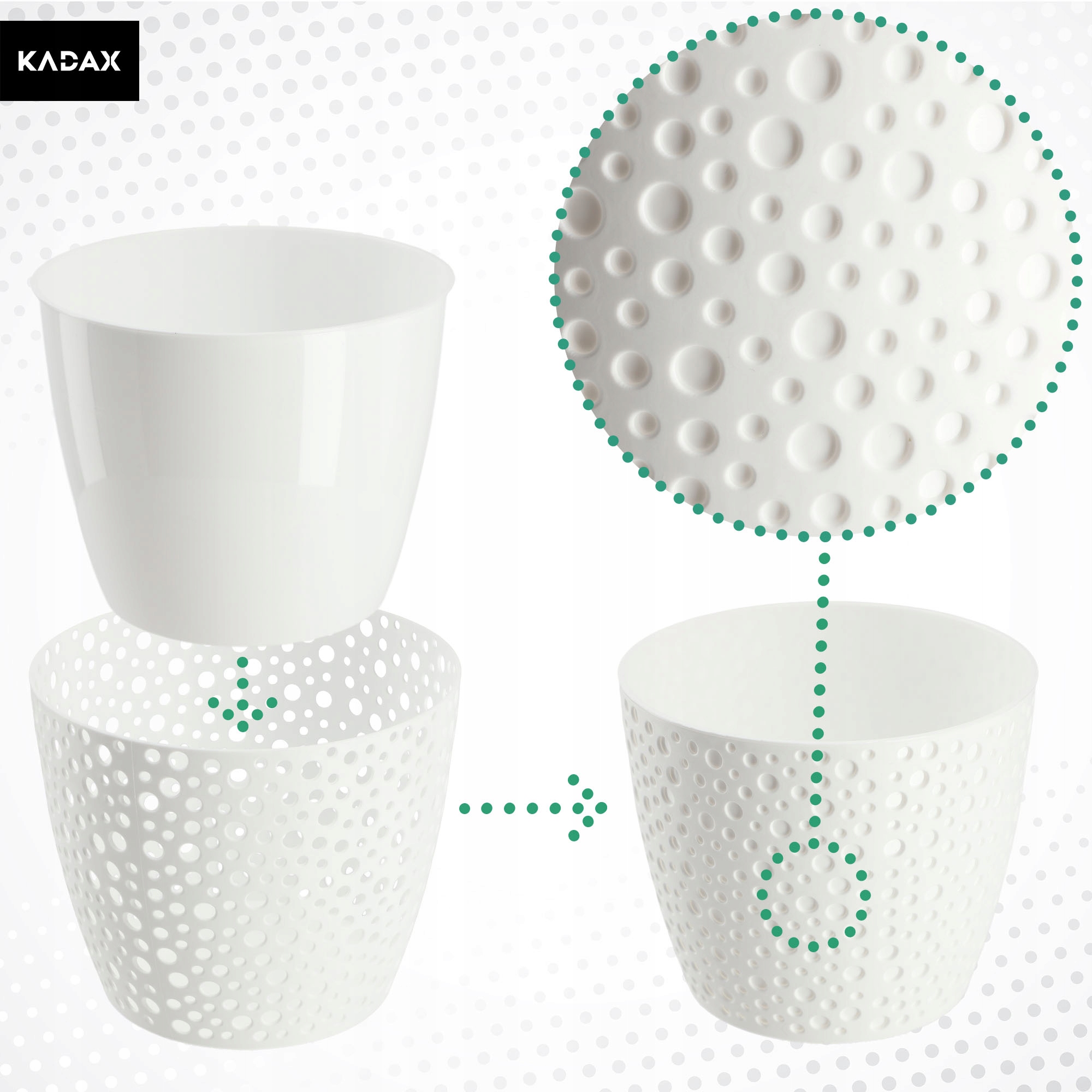 Doniczka na kwiaty Casini 15 cm, biała