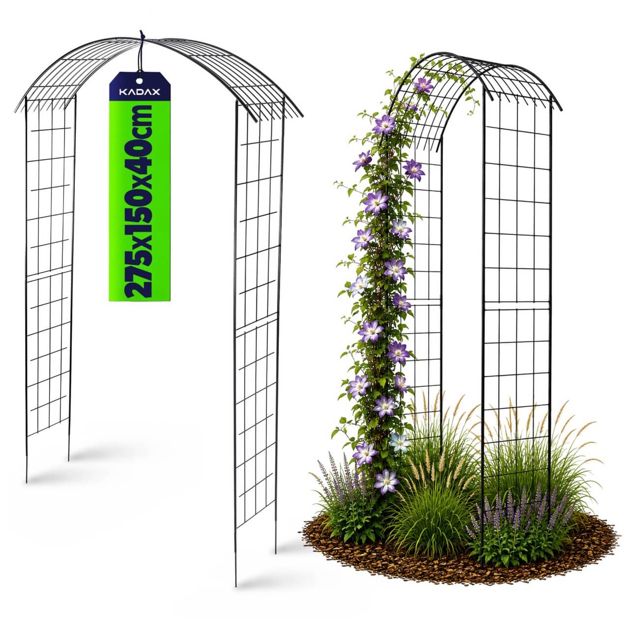 Pergola ogrodowa na kwiaty Atri 275 cm, czarna