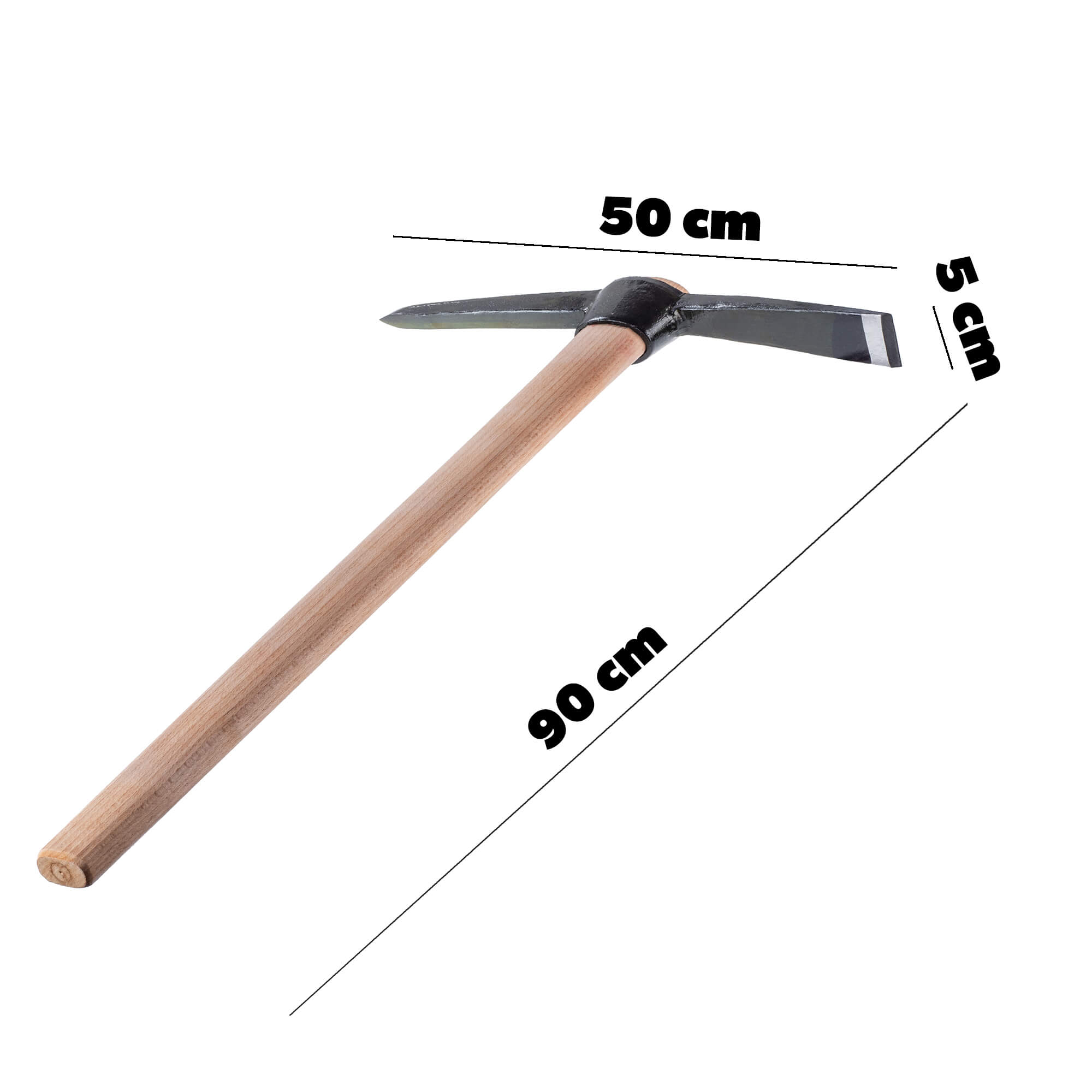 Kilof ogrodniczy z drewnianym trzonkiem 90 cm