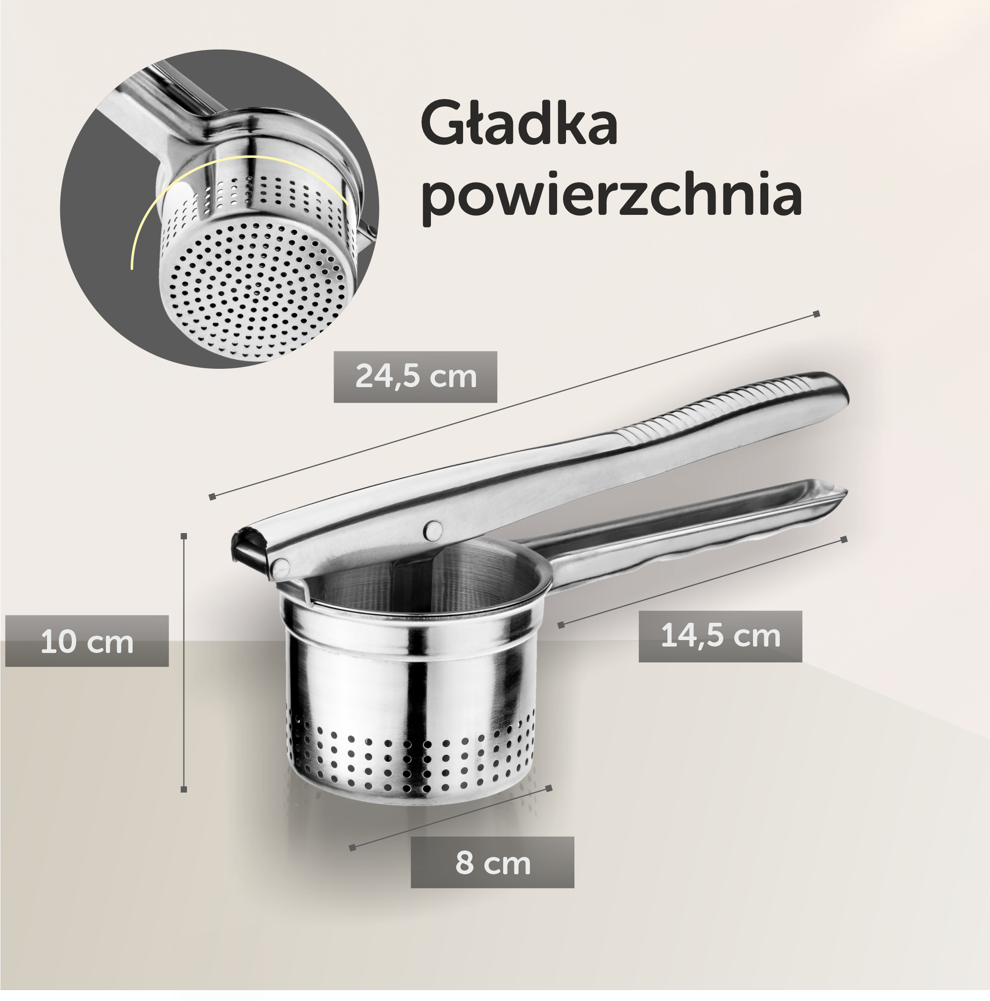 Praska do ziemniaków ze stali nierdzewnej Malva