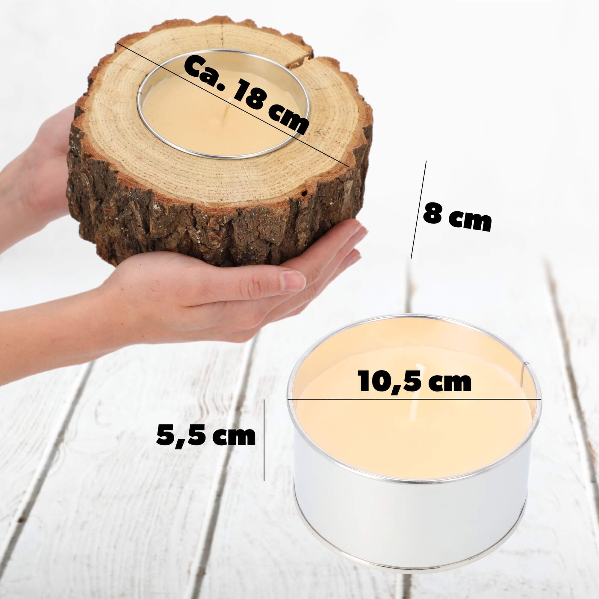Świeca rustykalna zapachowa mała 18 cm, waniliowa